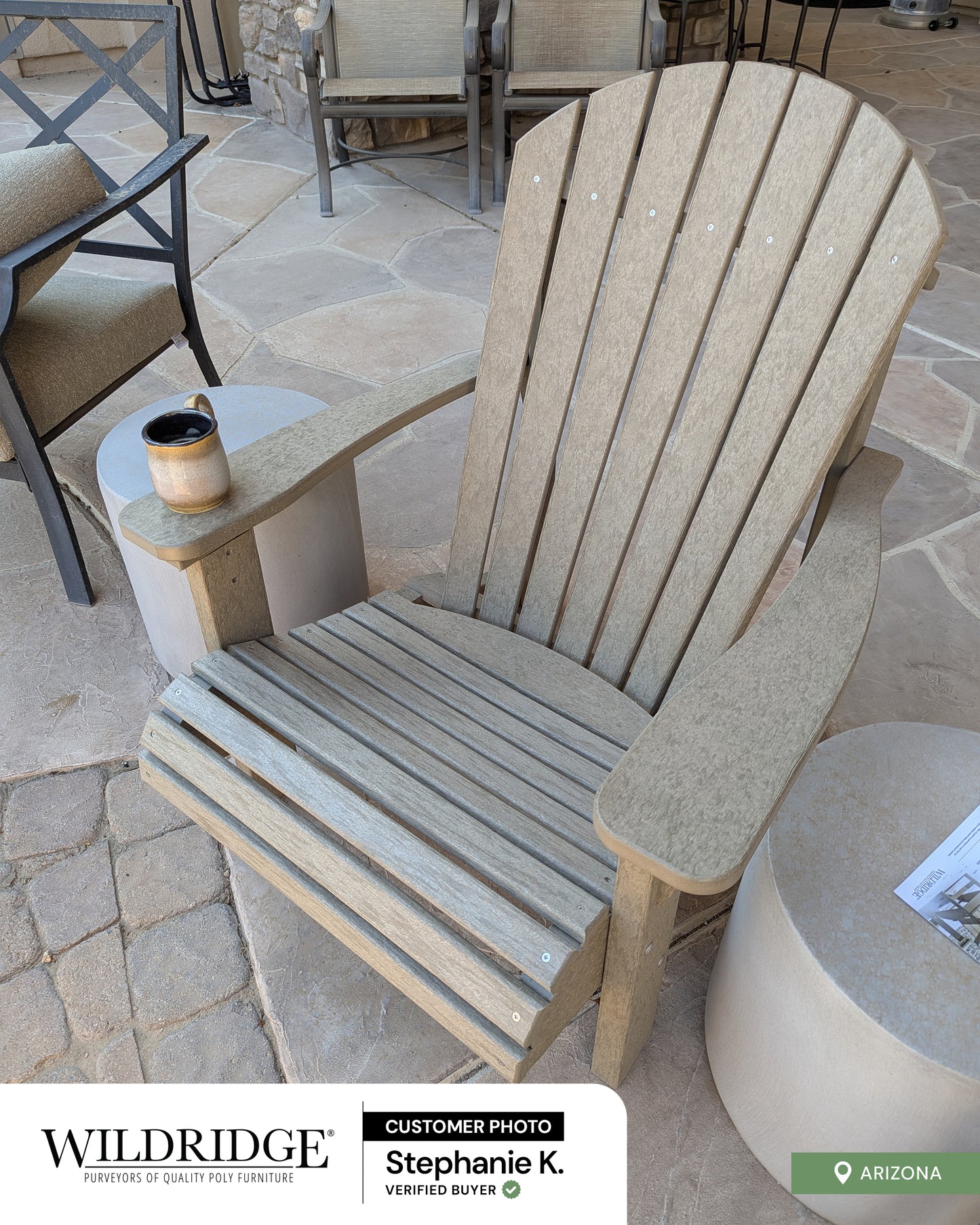 tan adirondack chair on patio