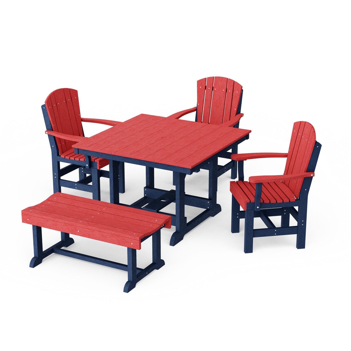 Heritage 5-Piece Square Dining Set with Bench