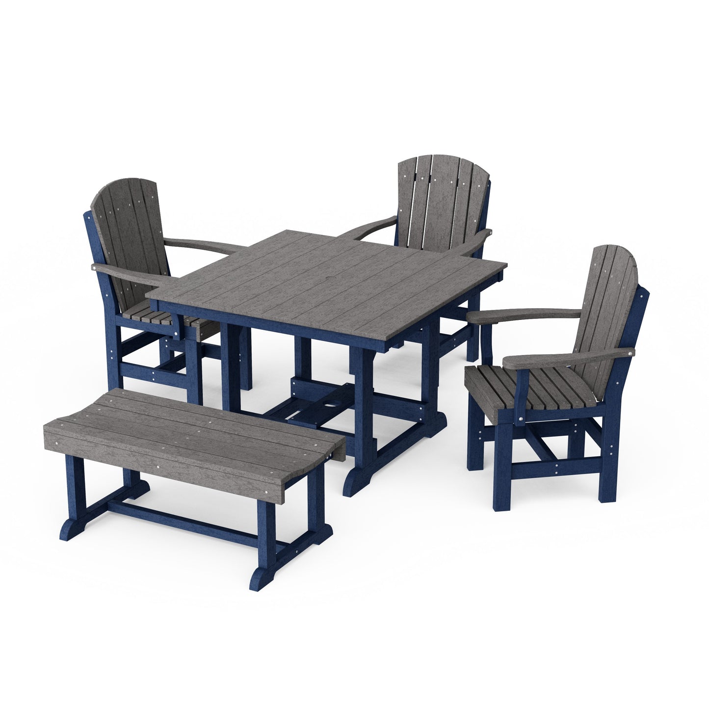 Heritage 5-Piece Square Dining Set with Bench