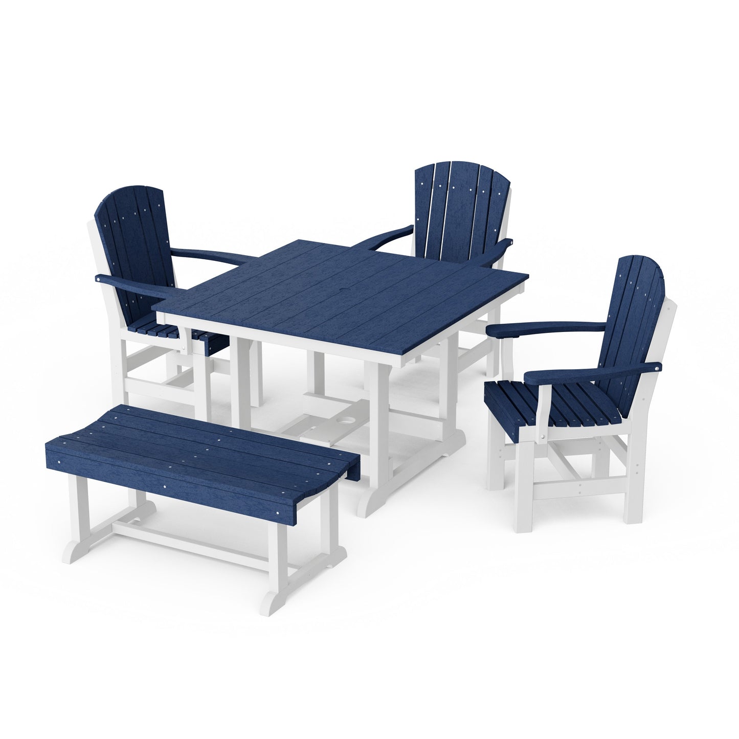 Heritage 5-Piece Square Dining Set with Bench