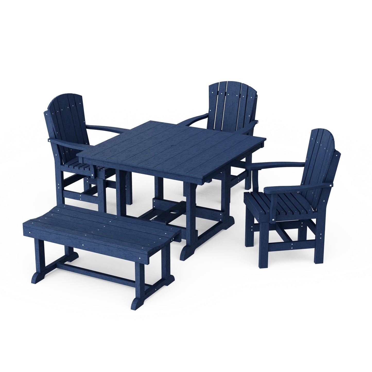 Heritage 5-Piece Square Dining Set with Bench