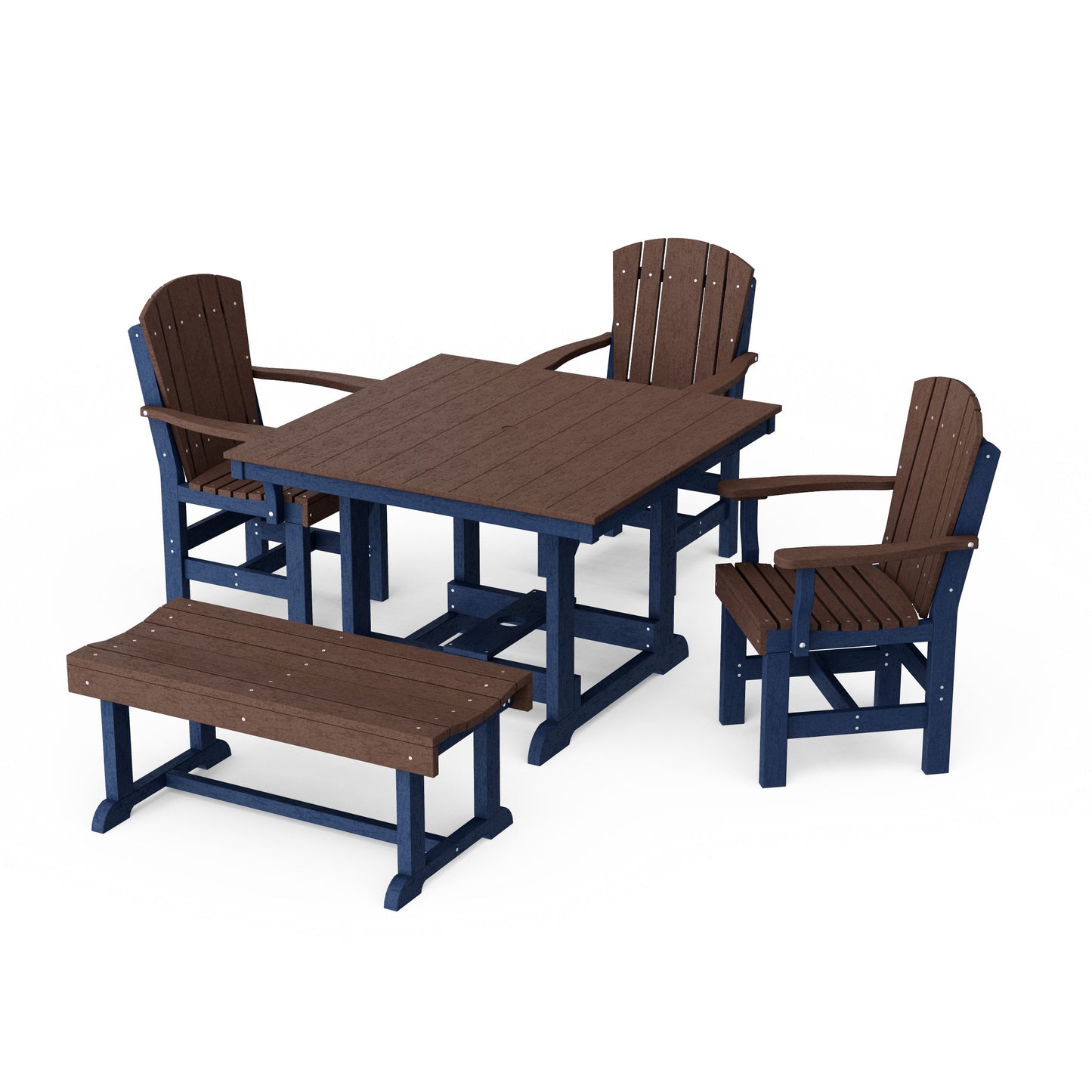 Heritage 5-Piece Square Dining Set with Bench
