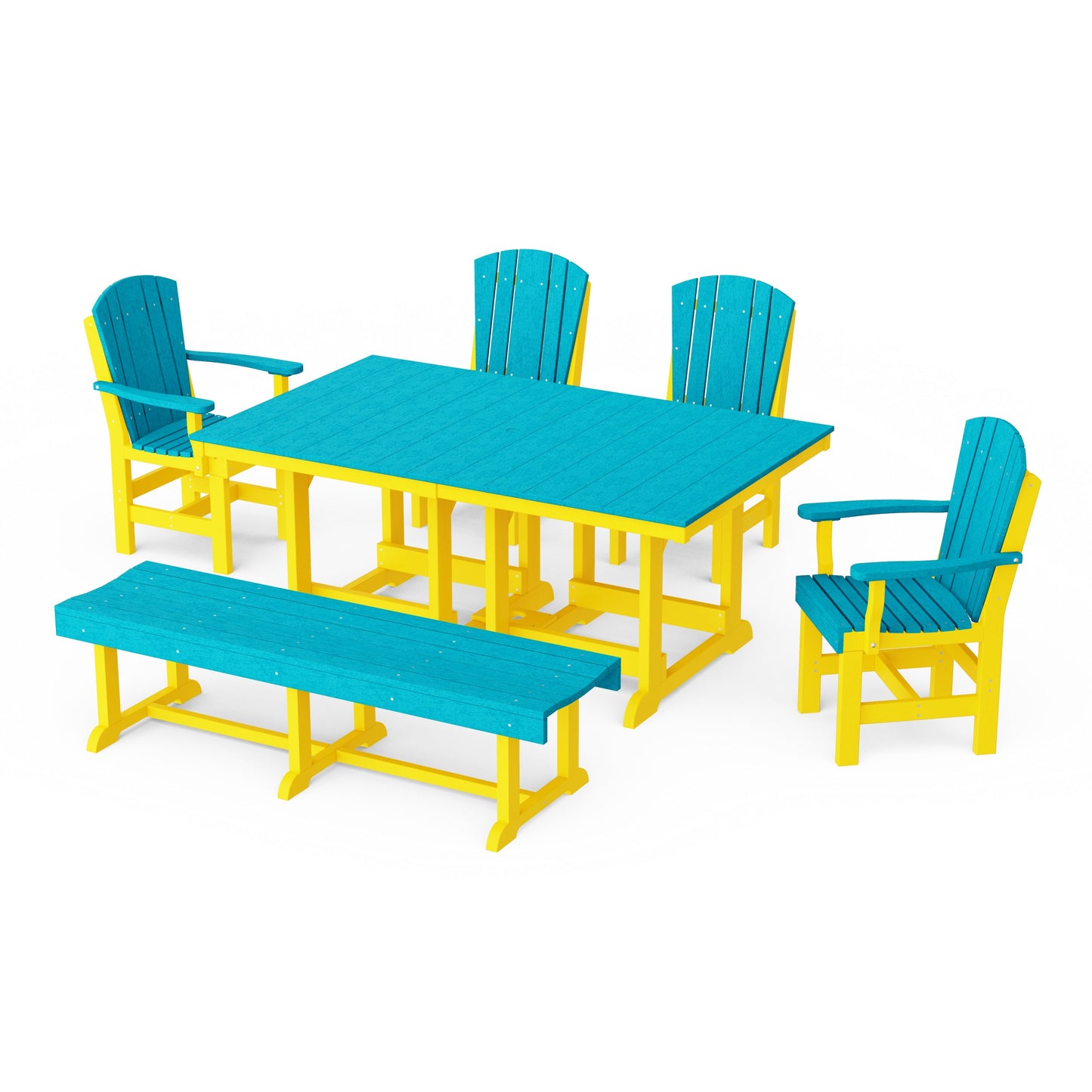 Heritage 6-Piece Rectangular Dining Set with Bench
