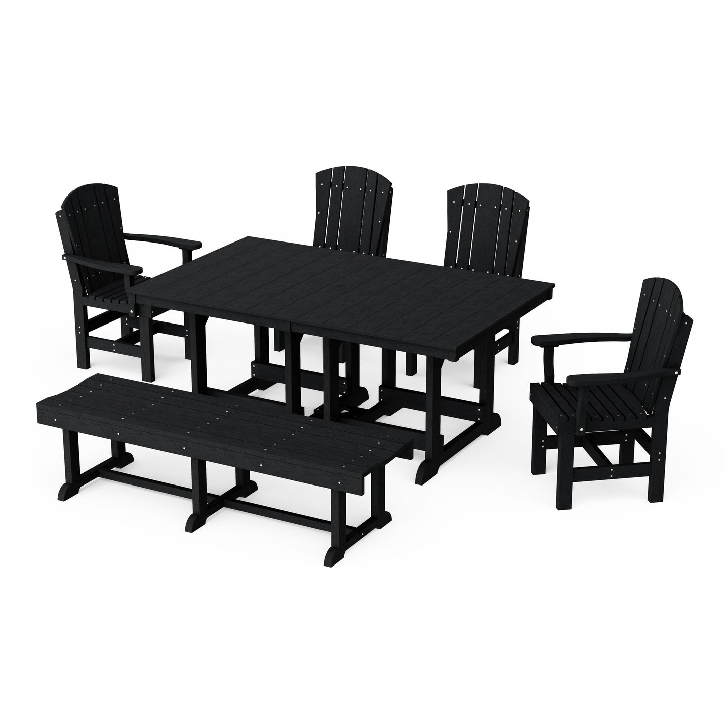 Heritage 6-Piece Rectangular Dining Set with Bench