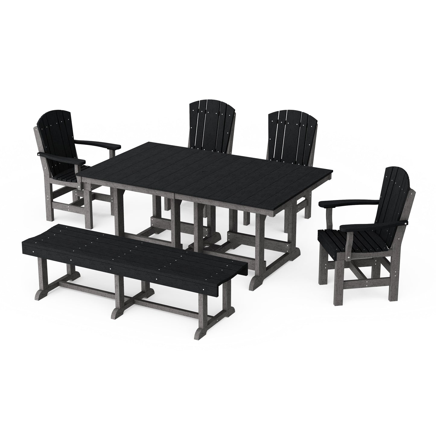 Heritage 6-Piece Rectangular Dining Set with Bench