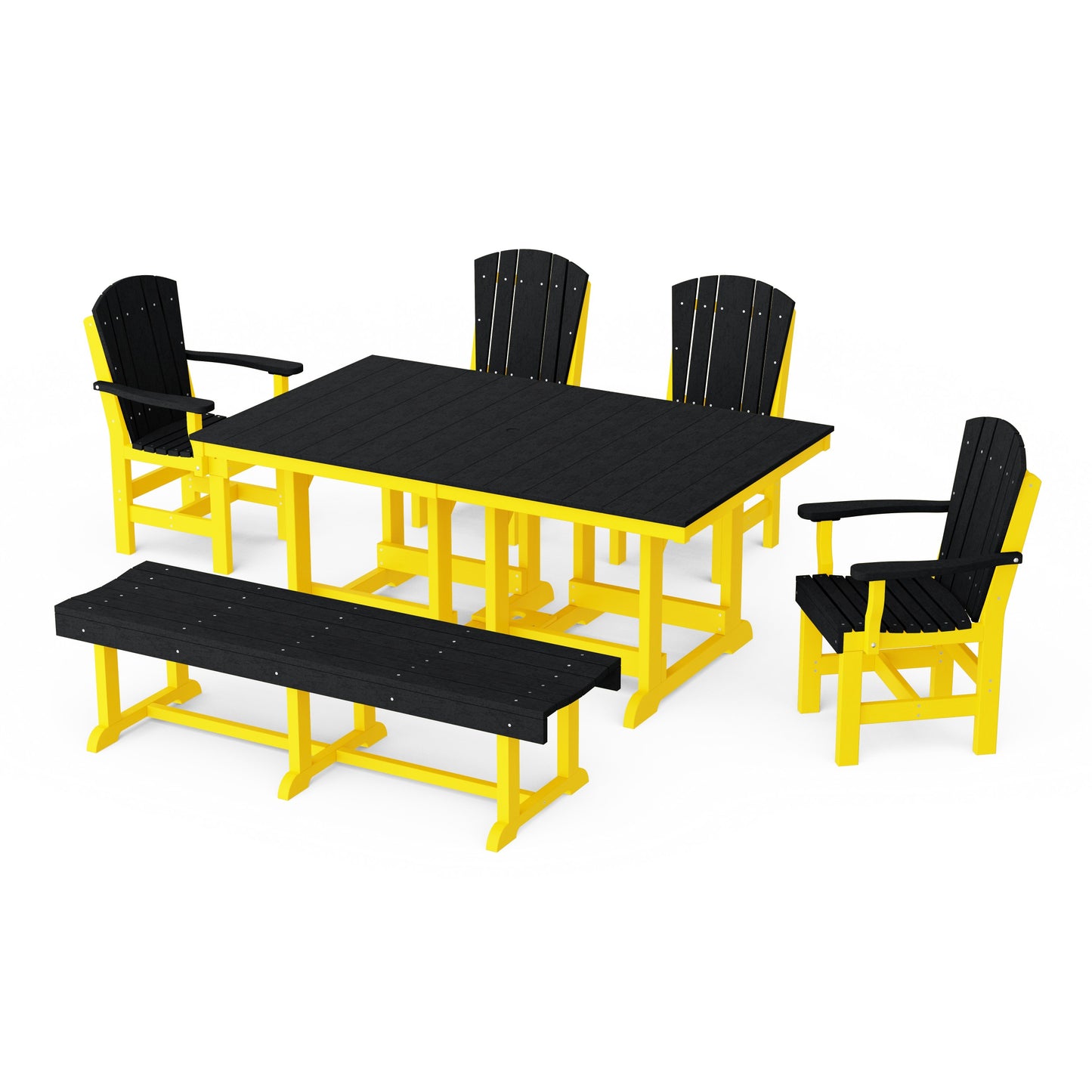 Heritage 6-Piece Rectangular Dining Set with Bench