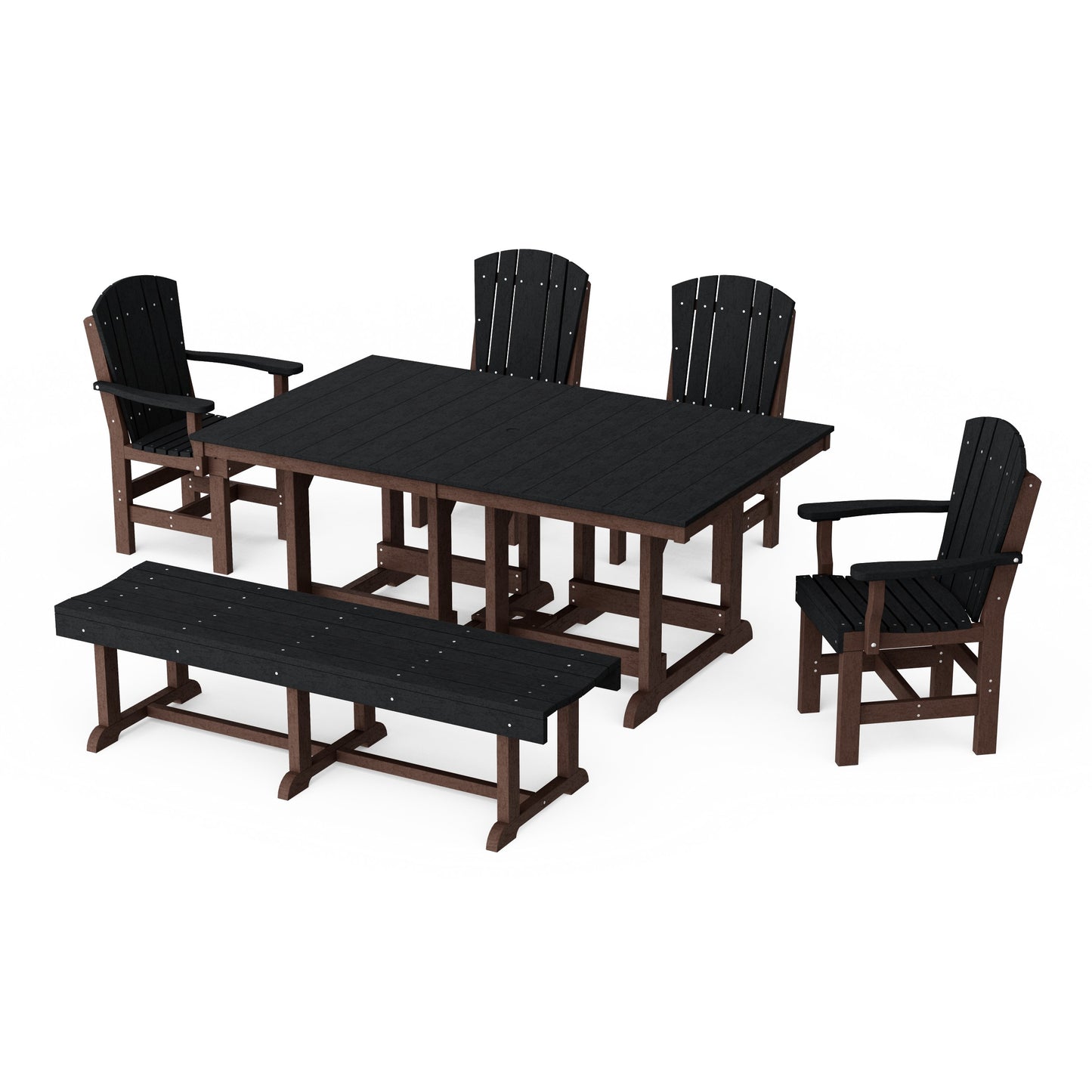Heritage 6-Piece Rectangular Dining Set with Bench