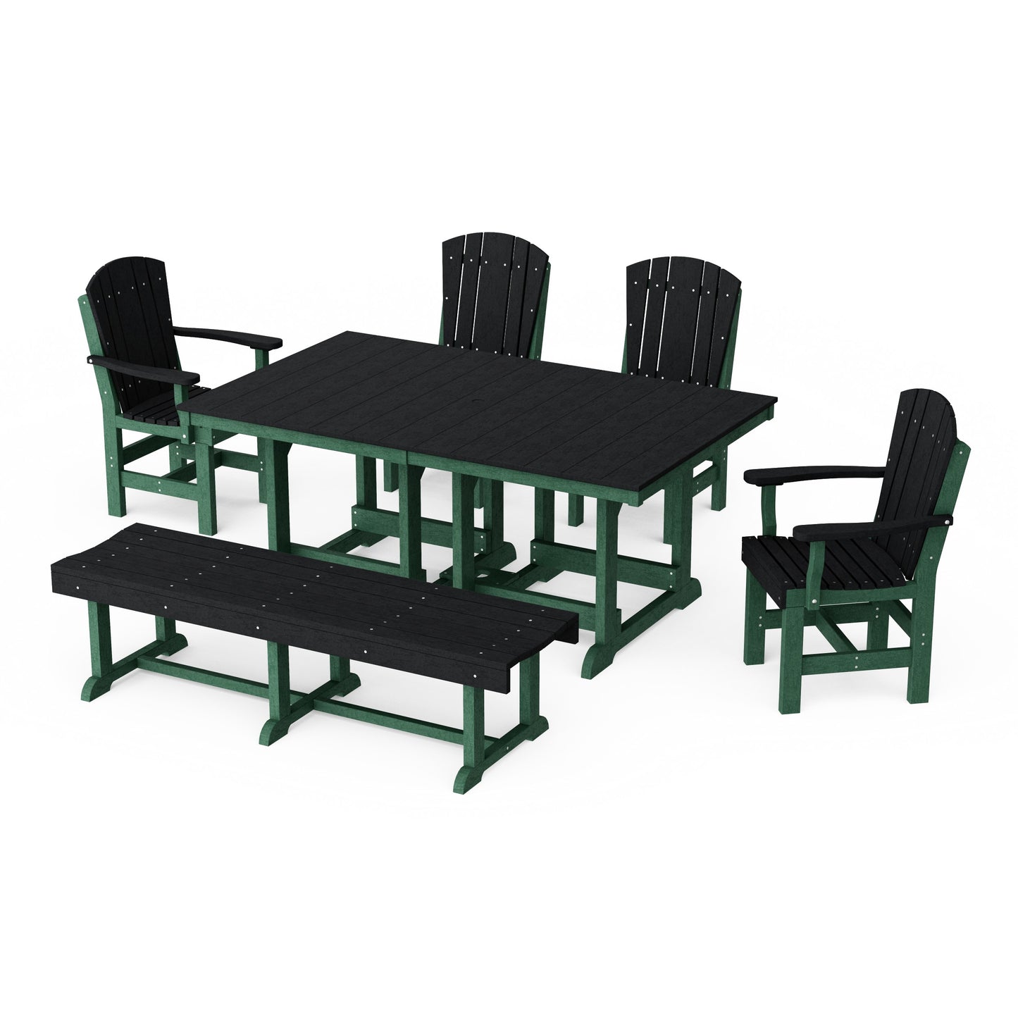 Heritage 6-Piece Rectangular Dining Set with Bench