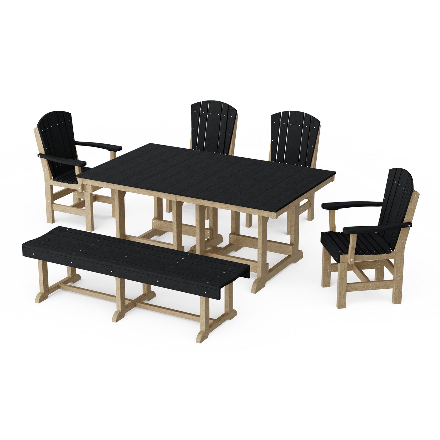Heritage 6-Piece Rectangular Dining Set with Bench