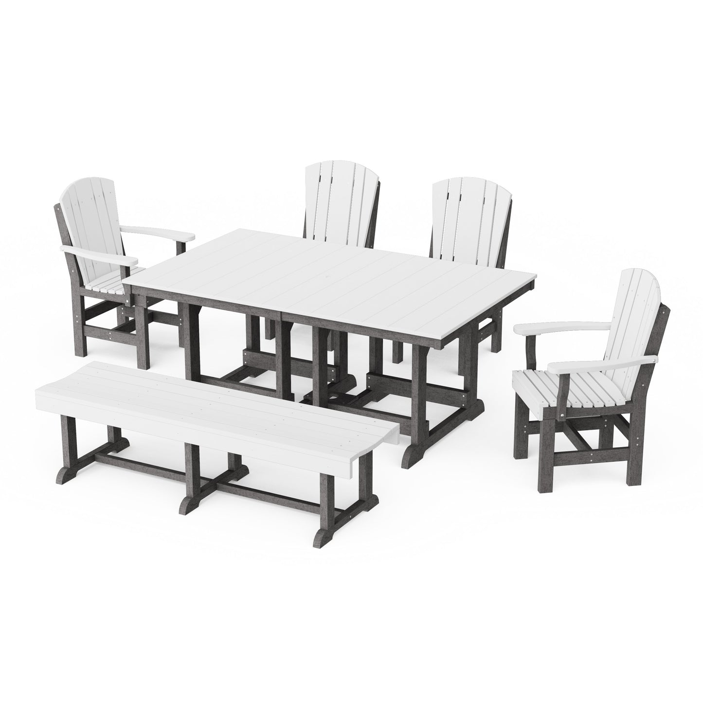 Heritage 6-Piece Rectangular Dining Set with Bench