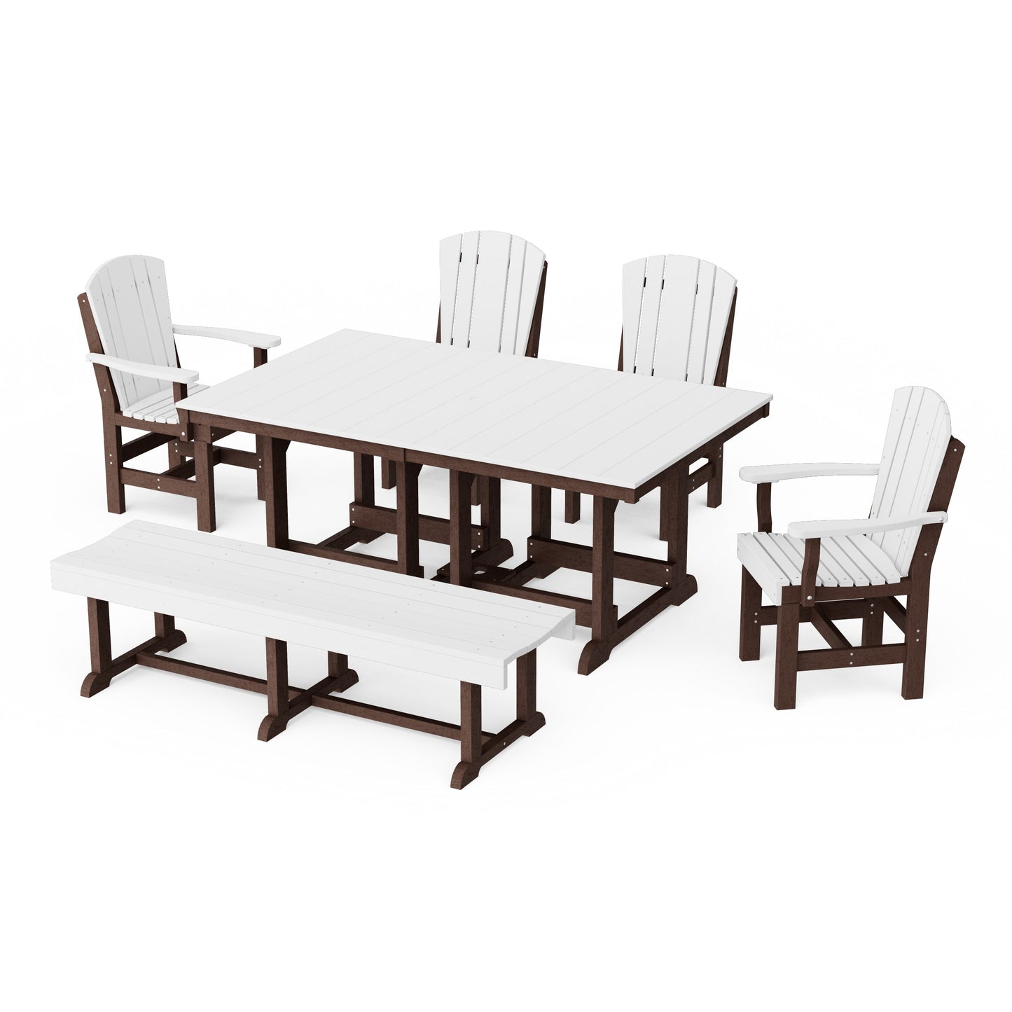 Heritage 6-Piece Rectangular Dining Set with Bench