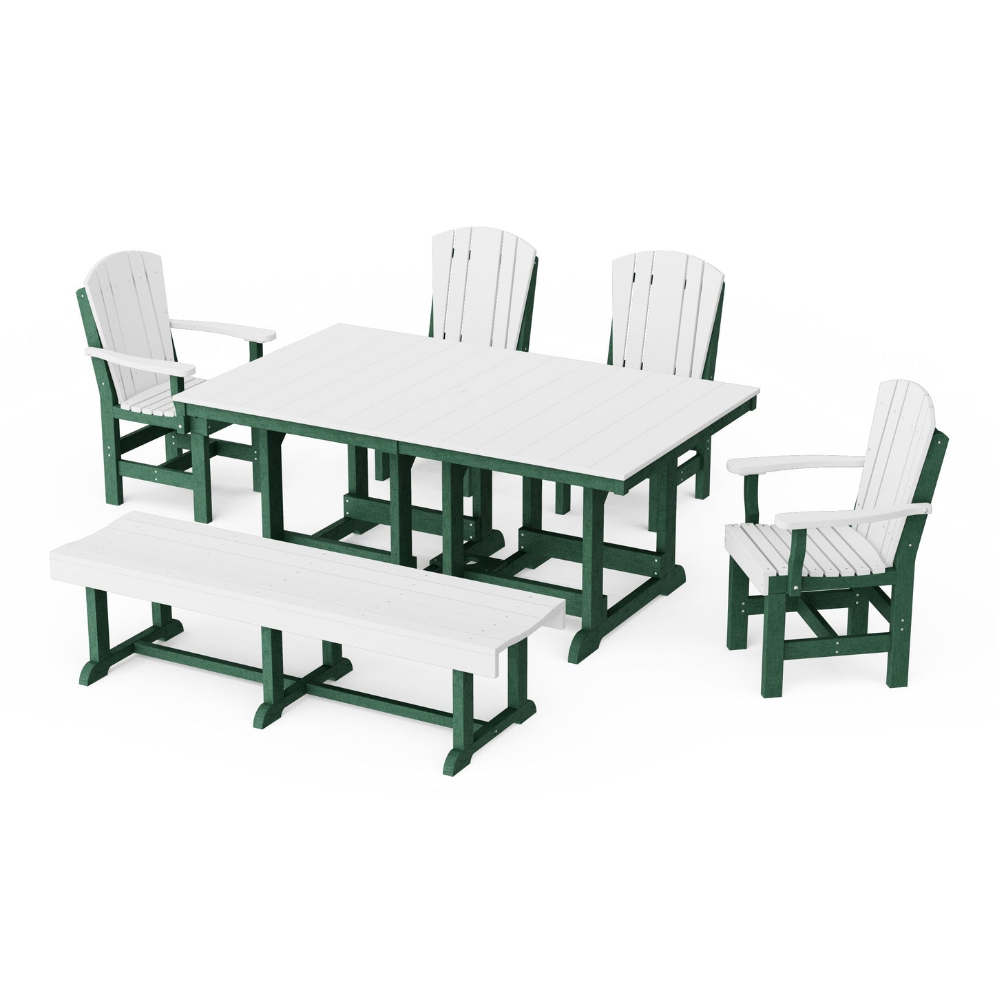 Heritage 6-Piece Rectangular Dining Set with Bench