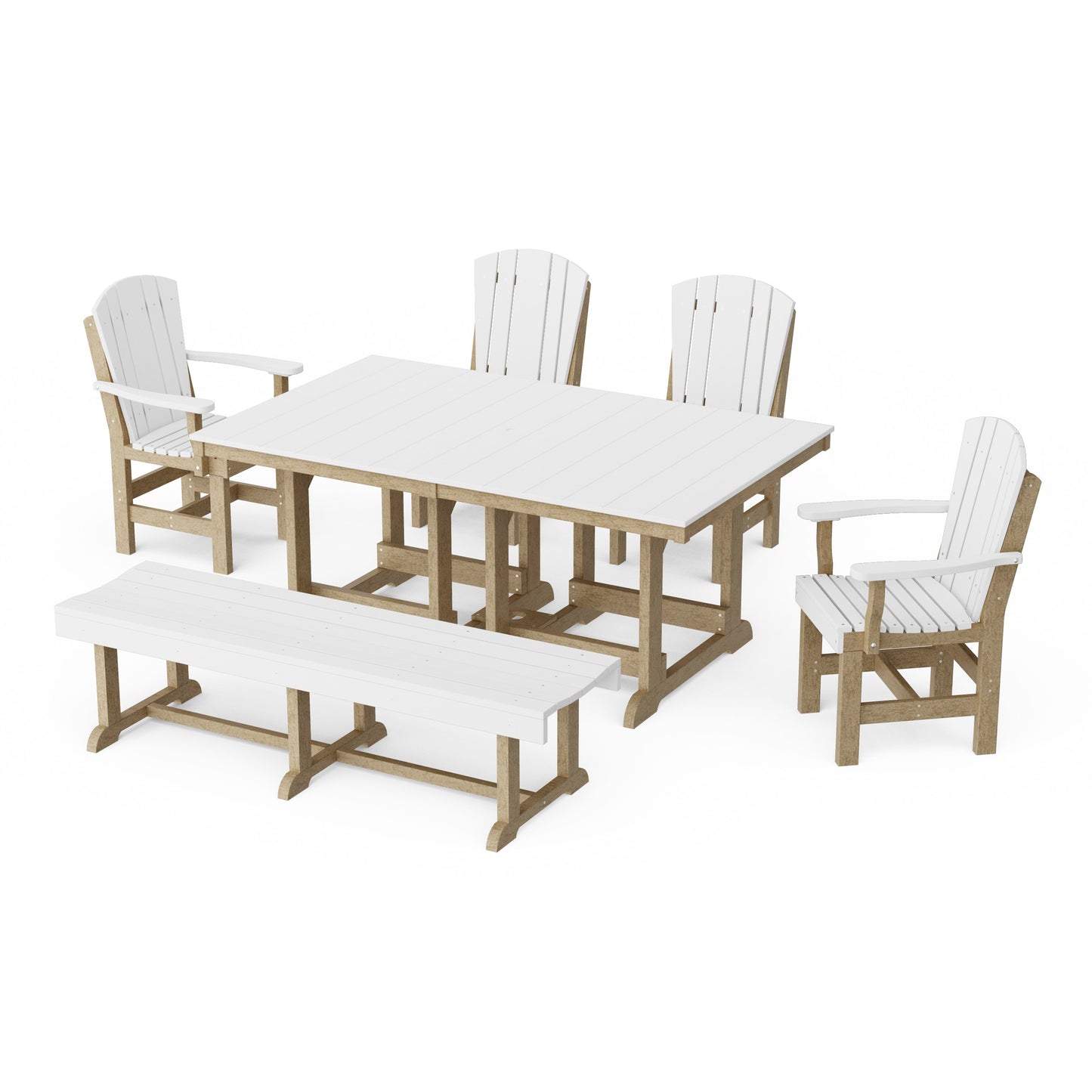 Heritage 6-Piece Rectangular Dining Set with Bench