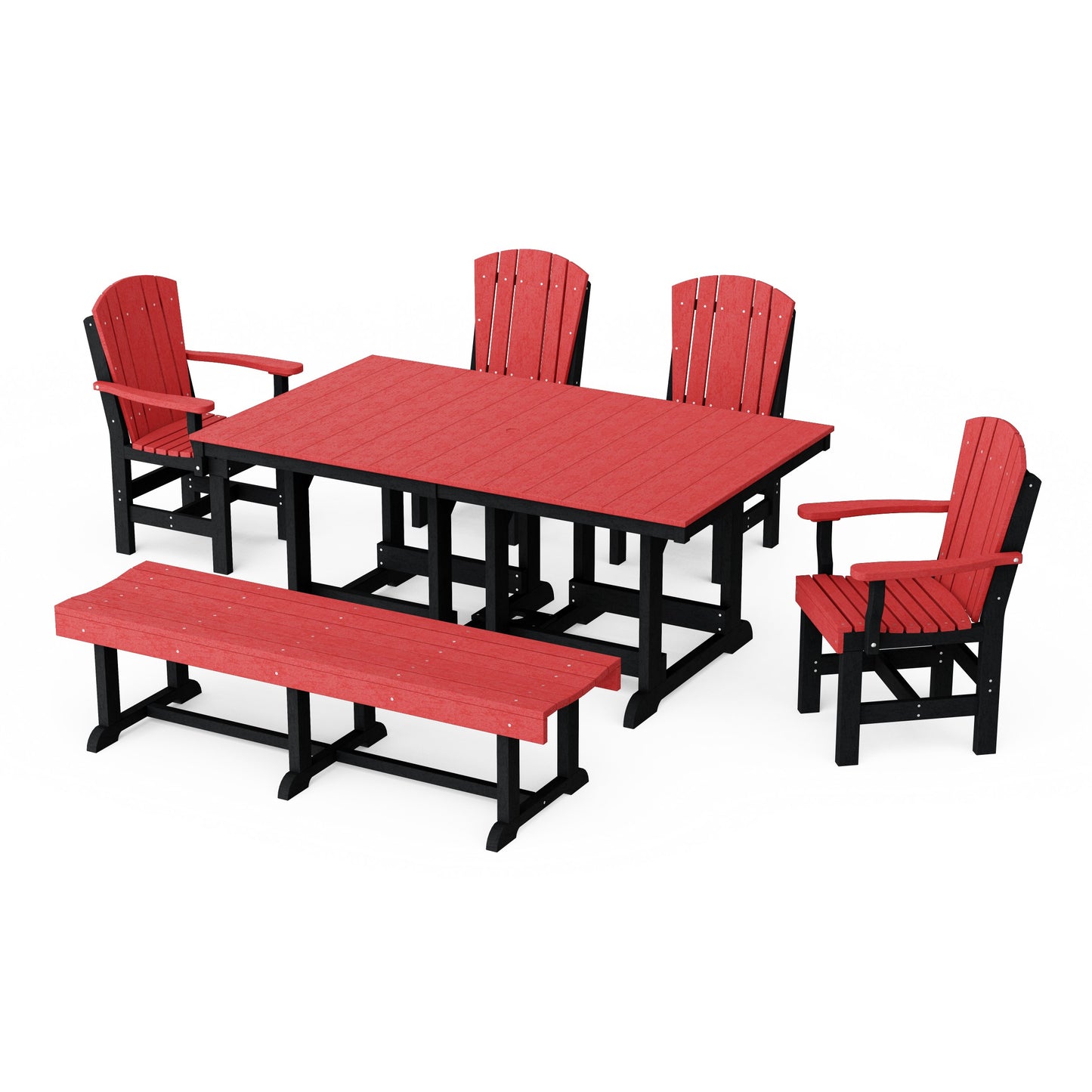Heritage 6-Piece Rectangular Dining Set with Bench