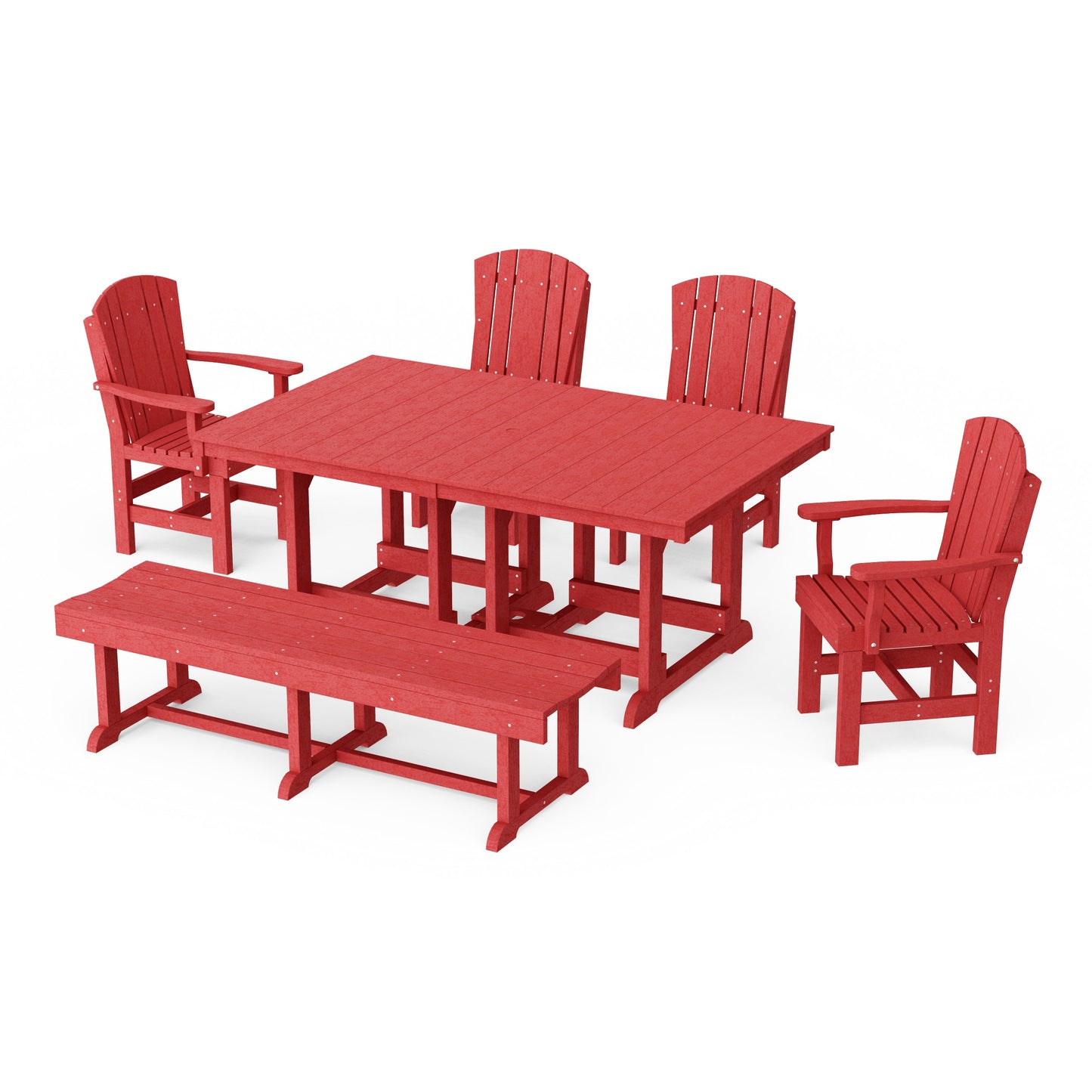 Heritage 6-Piece Rectangular Dining Set with Bench