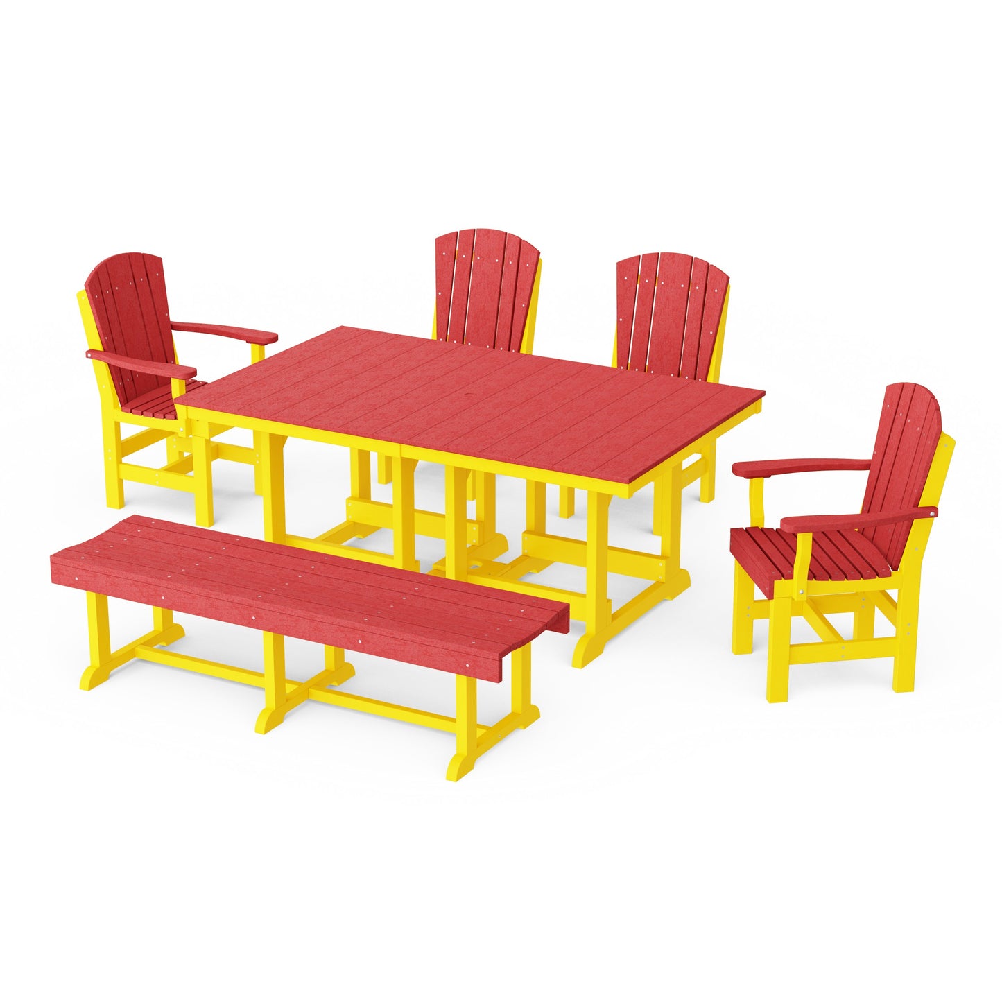 Heritage 6-Piece Rectangular Dining Set with Bench