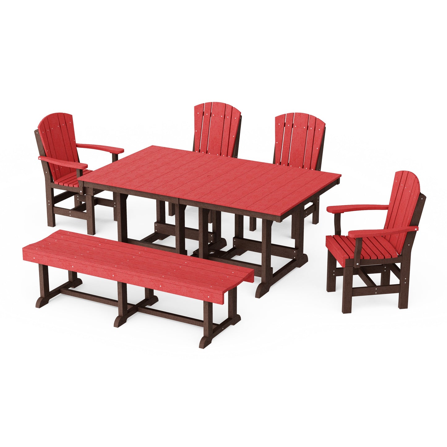 Heritage 6-Piece Rectangular Dining Set with Bench