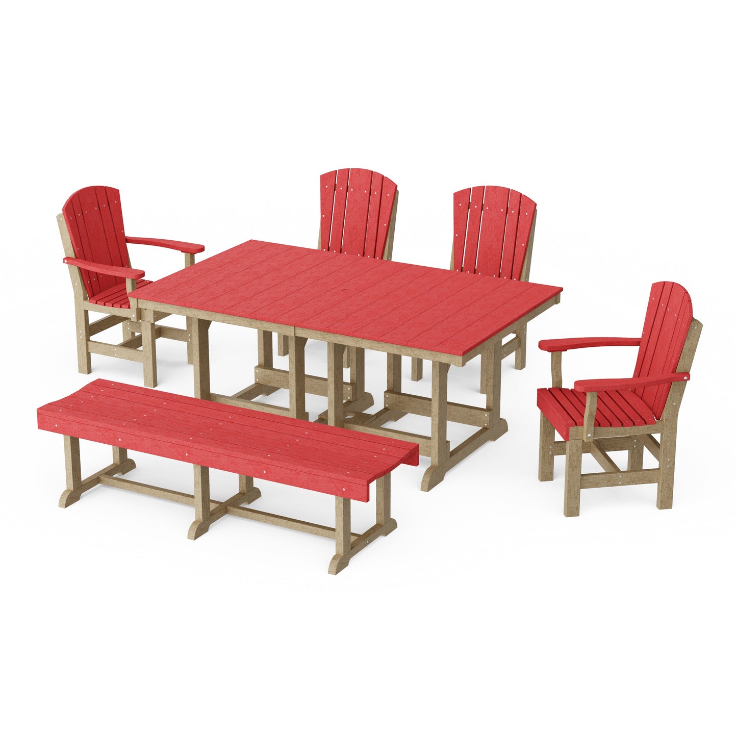 Heritage 6-Piece Rectangular Dining Set with Bench
