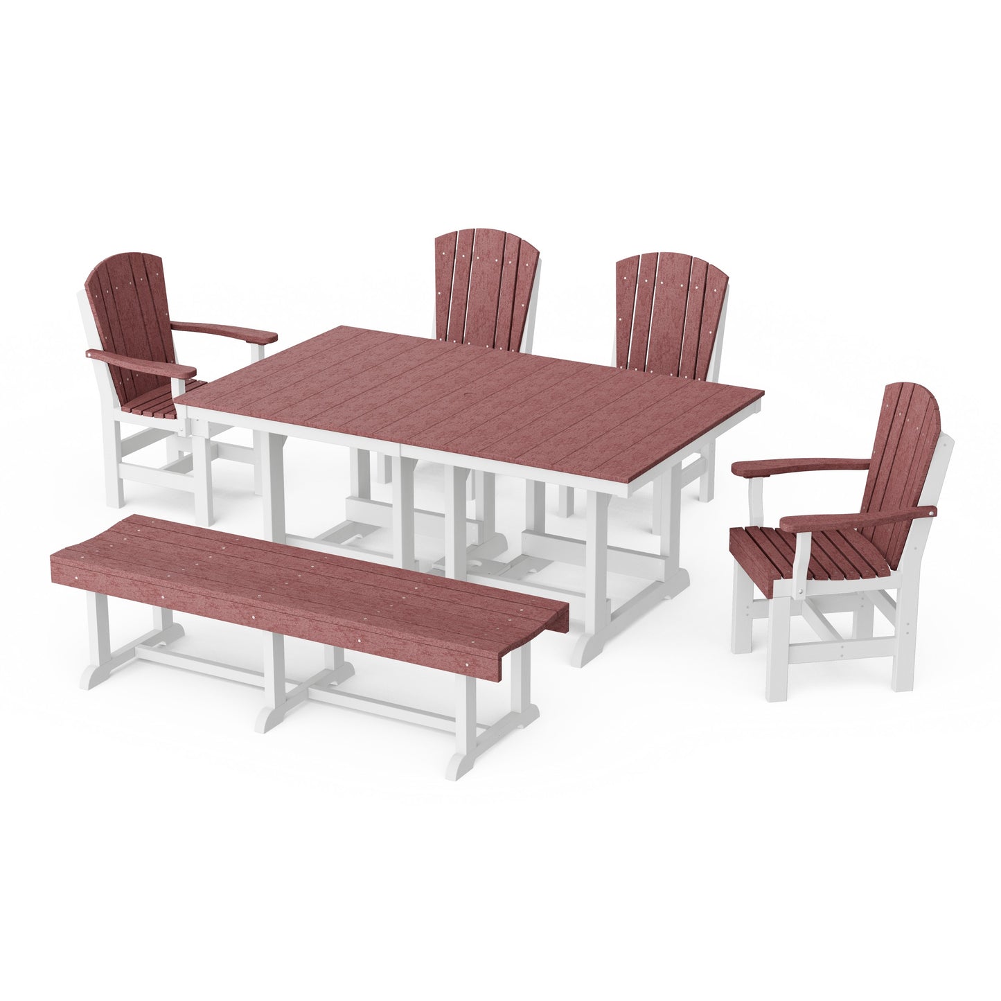 Heritage 6-Piece Rectangular Dining Set with Bench