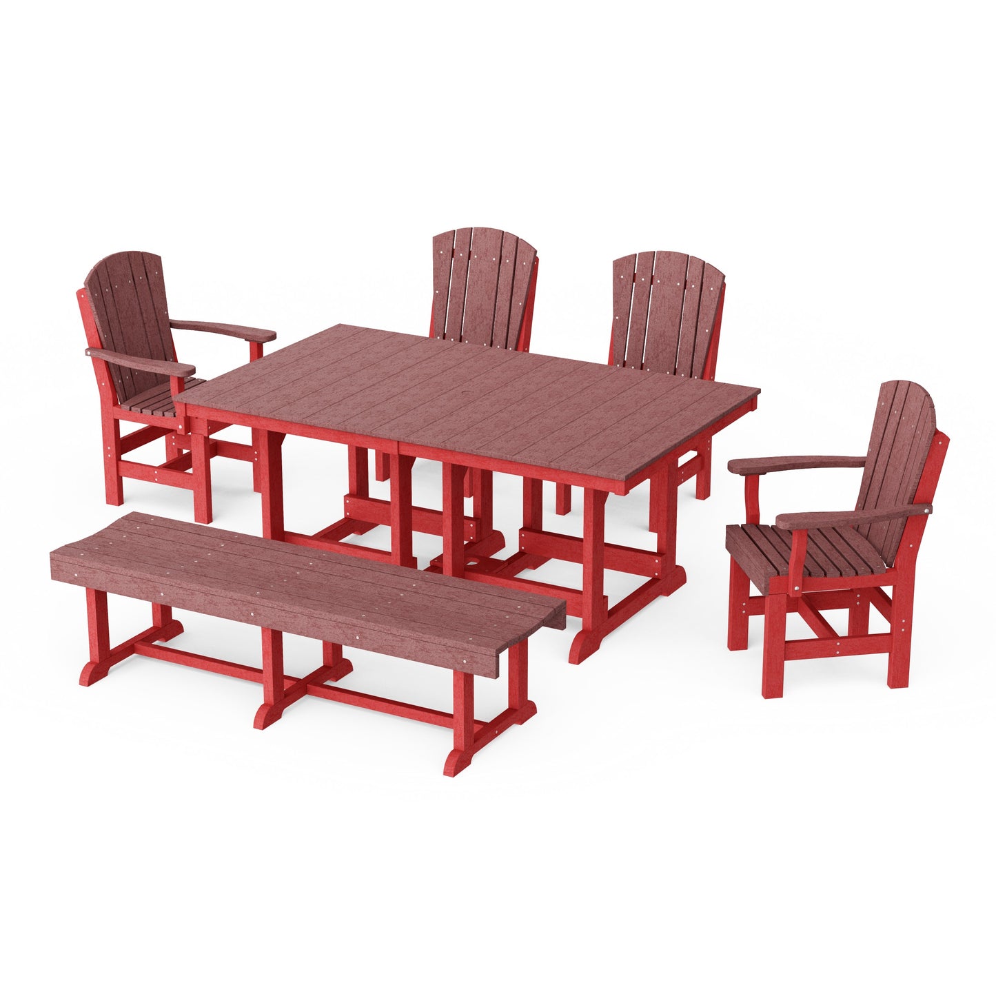 Heritage 6-Piece Rectangular Dining Set with Bench