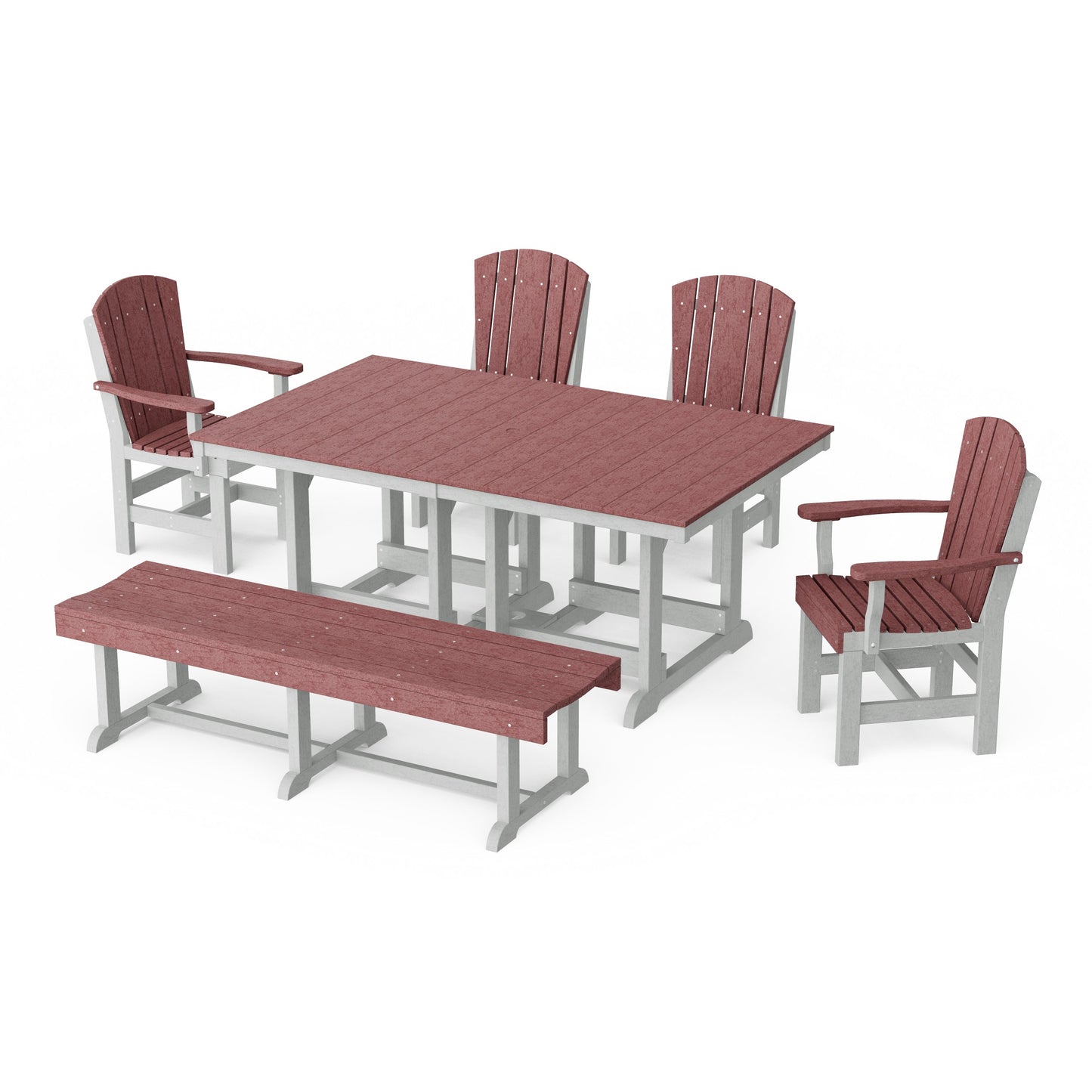 Heritage 6-Piece Rectangular Dining Set with Bench