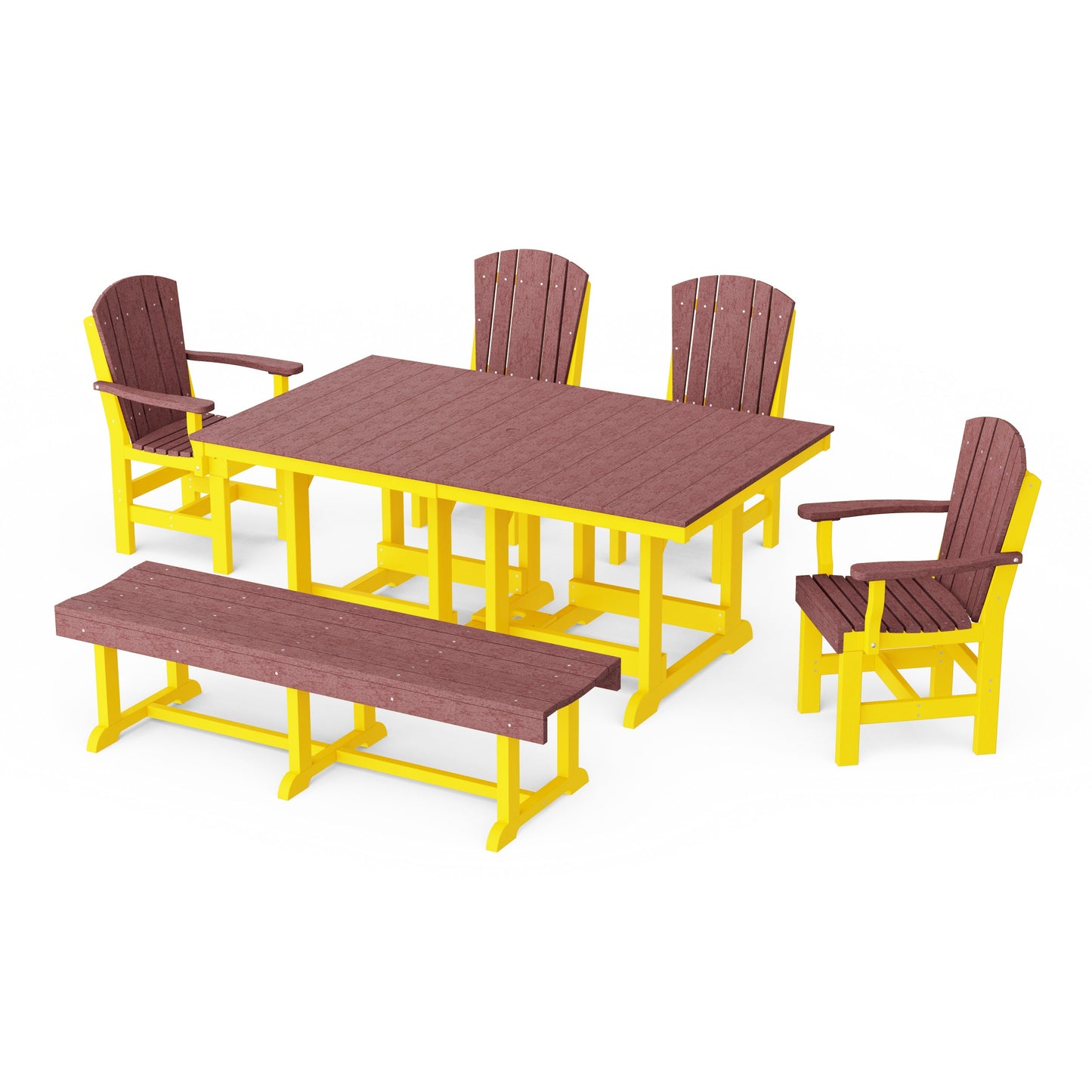 Heritage 6-Piece Rectangular Dining Set with Bench