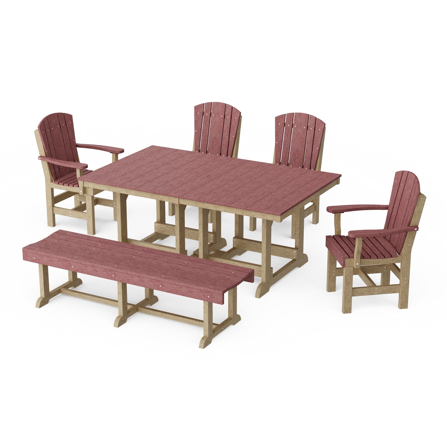 Heritage 6-Piece Rectangular Dining Set with Bench