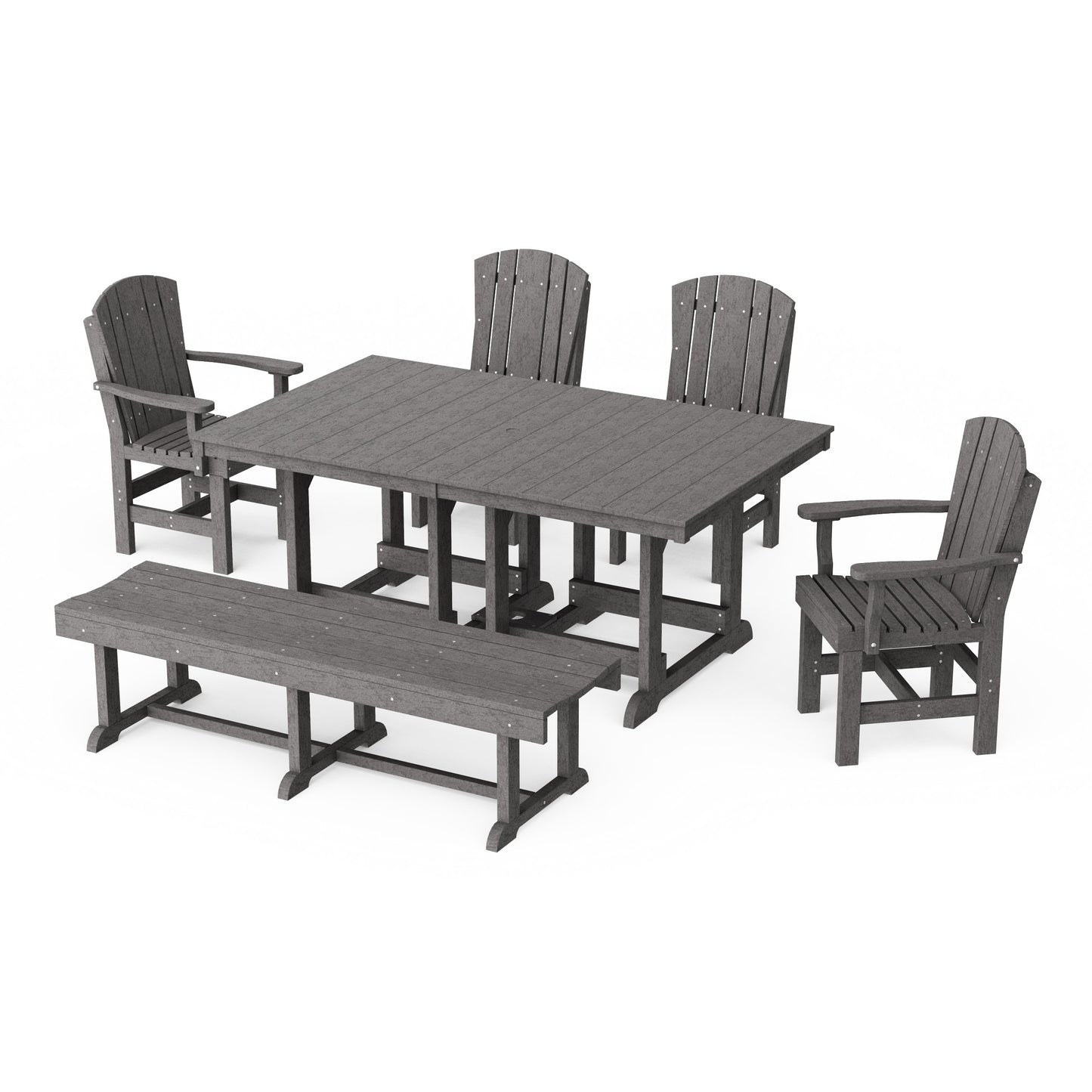 Heritage 6-Piece Rectangular Dining Set with Bench