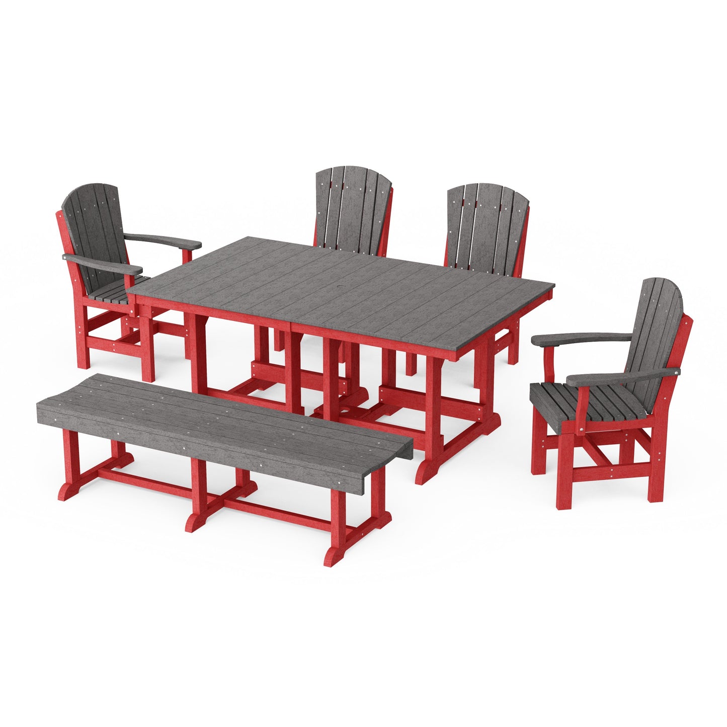 Heritage 6-Piece Rectangular Dining Set with Bench