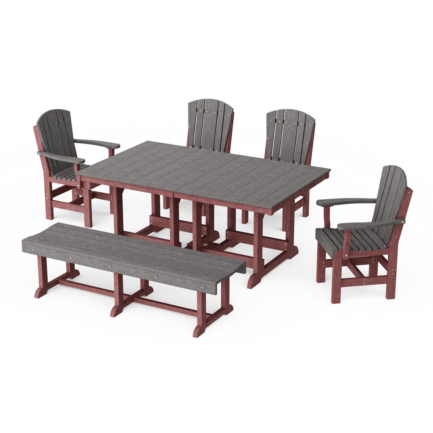 Heritage 6-Piece Rectangular Dining Set with Bench