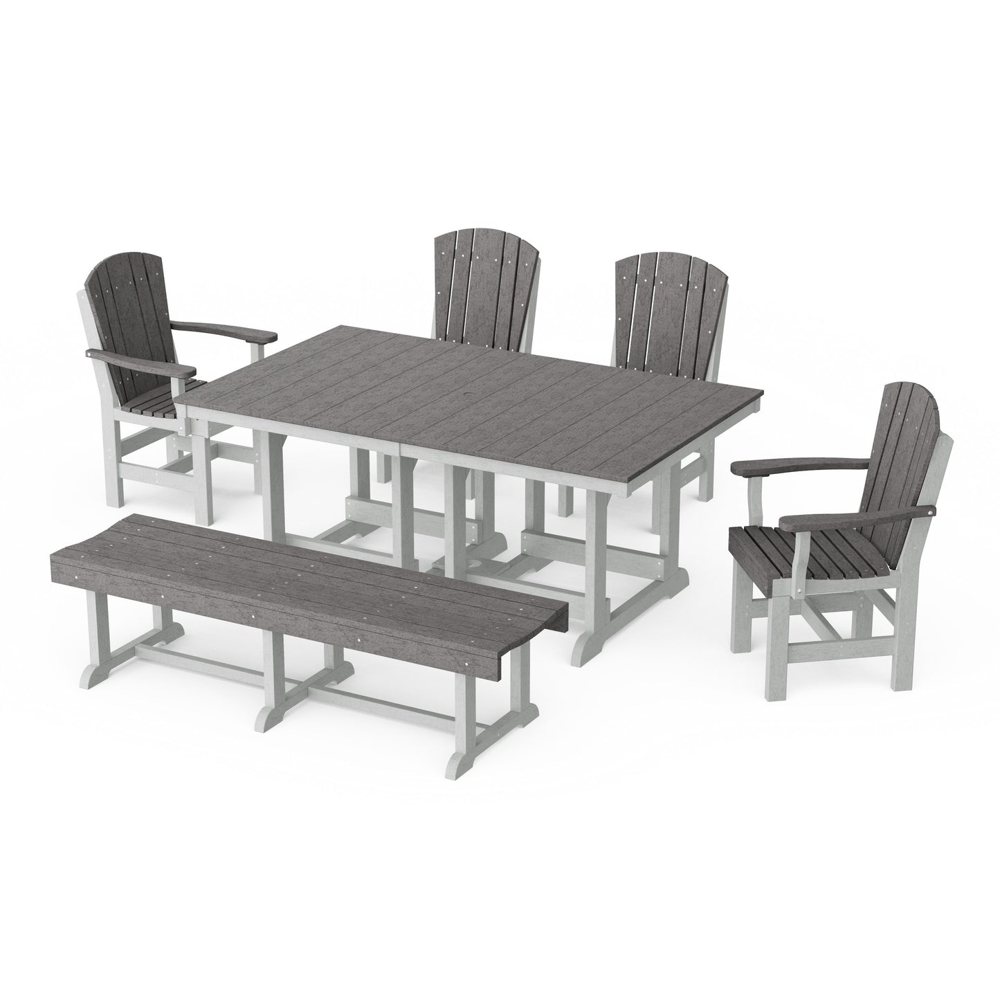 Heritage 6-Piece Rectangular Dining Set with Bench