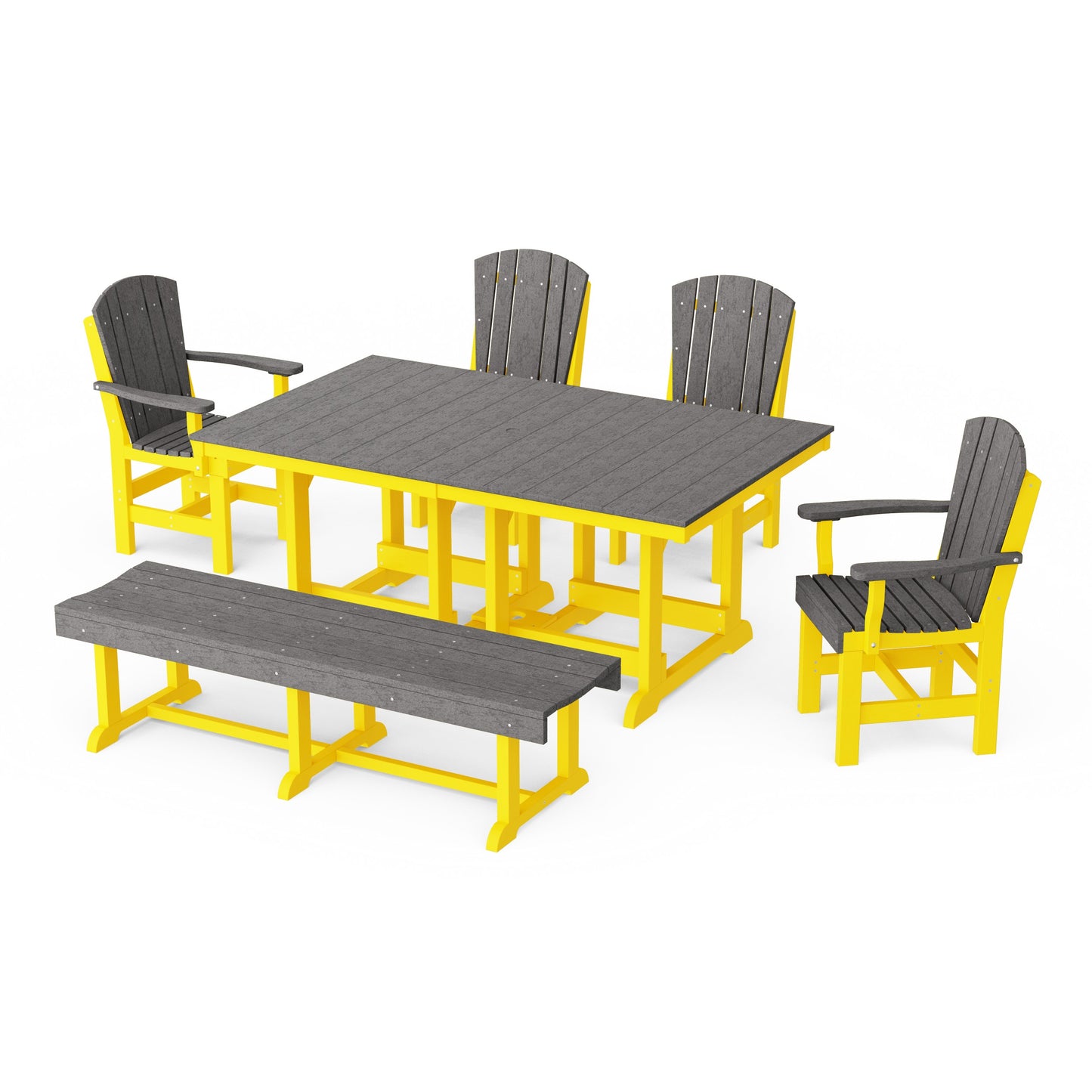Heritage 6-Piece Rectangular Dining Set with Bench