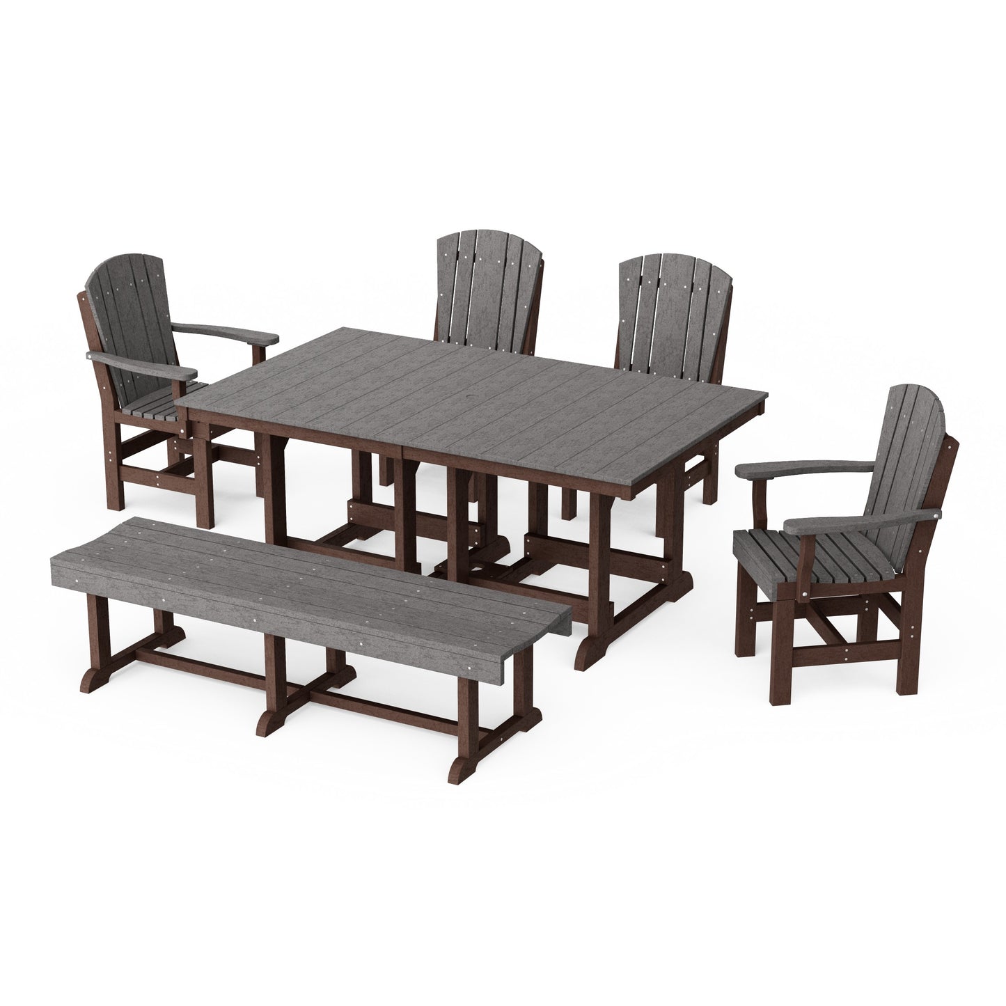 Heritage 6-Piece Rectangular Dining Set with Bench