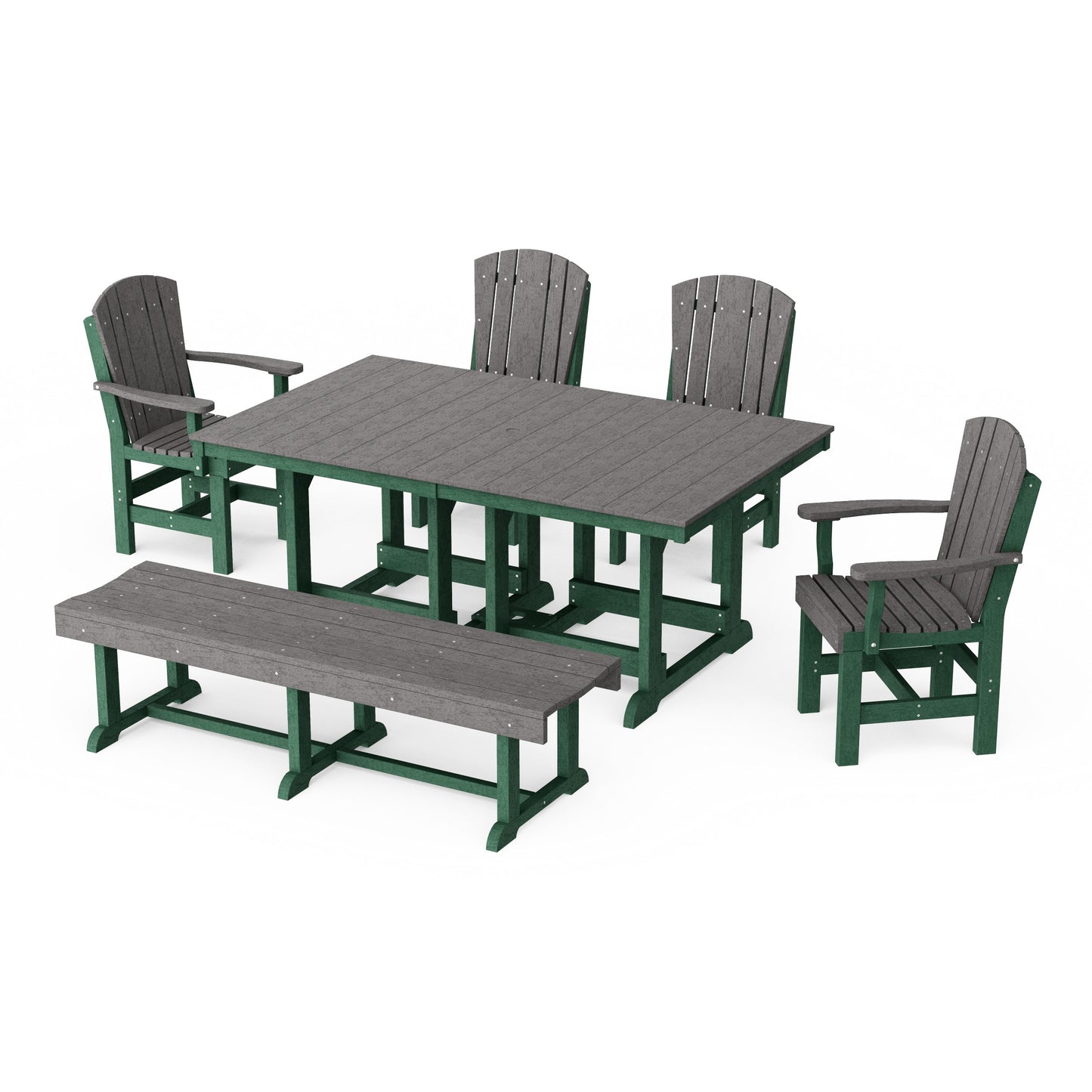 Heritage 6-Piece Rectangular Dining Set with Bench