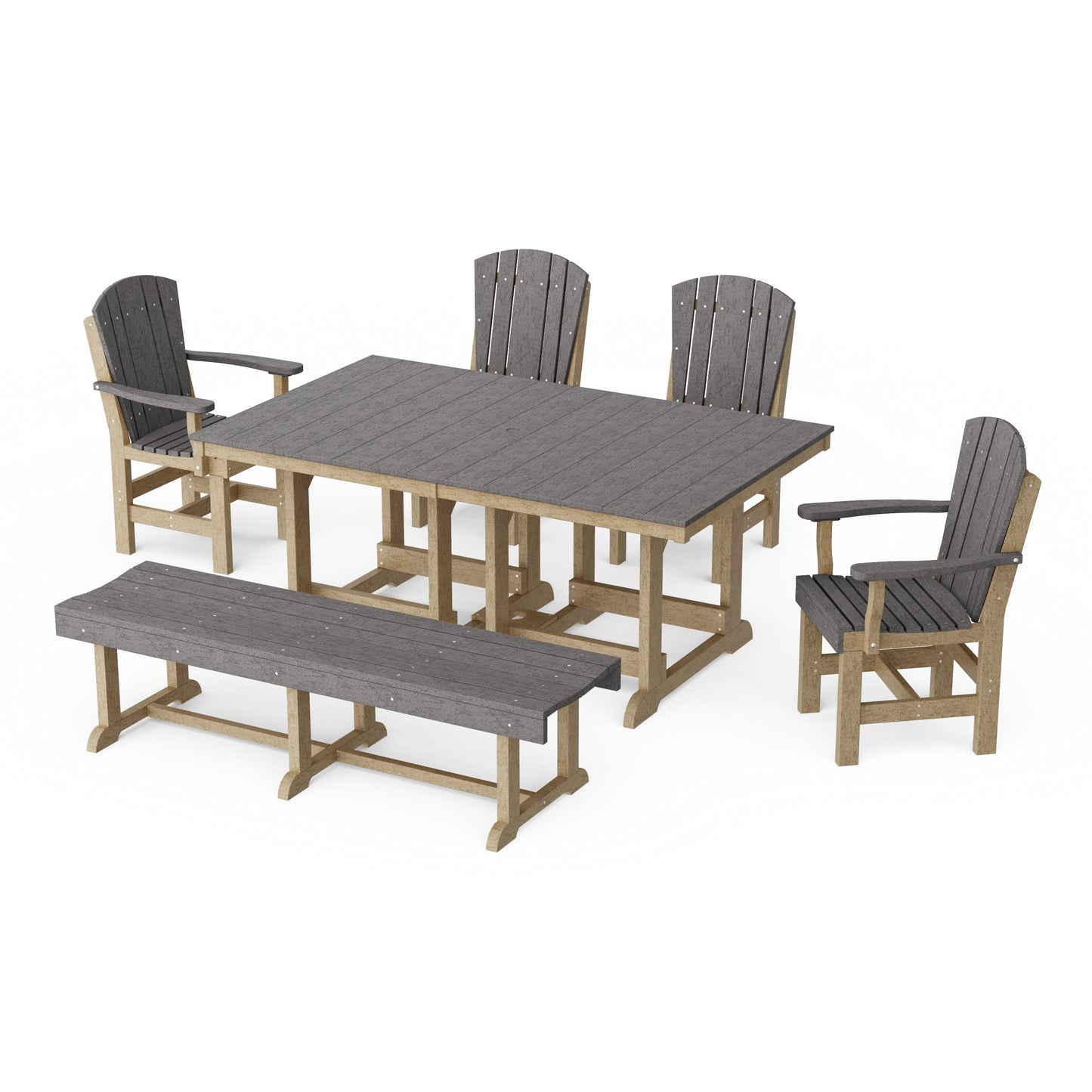 Heritage 6-Piece Rectangular Dining Set with Bench