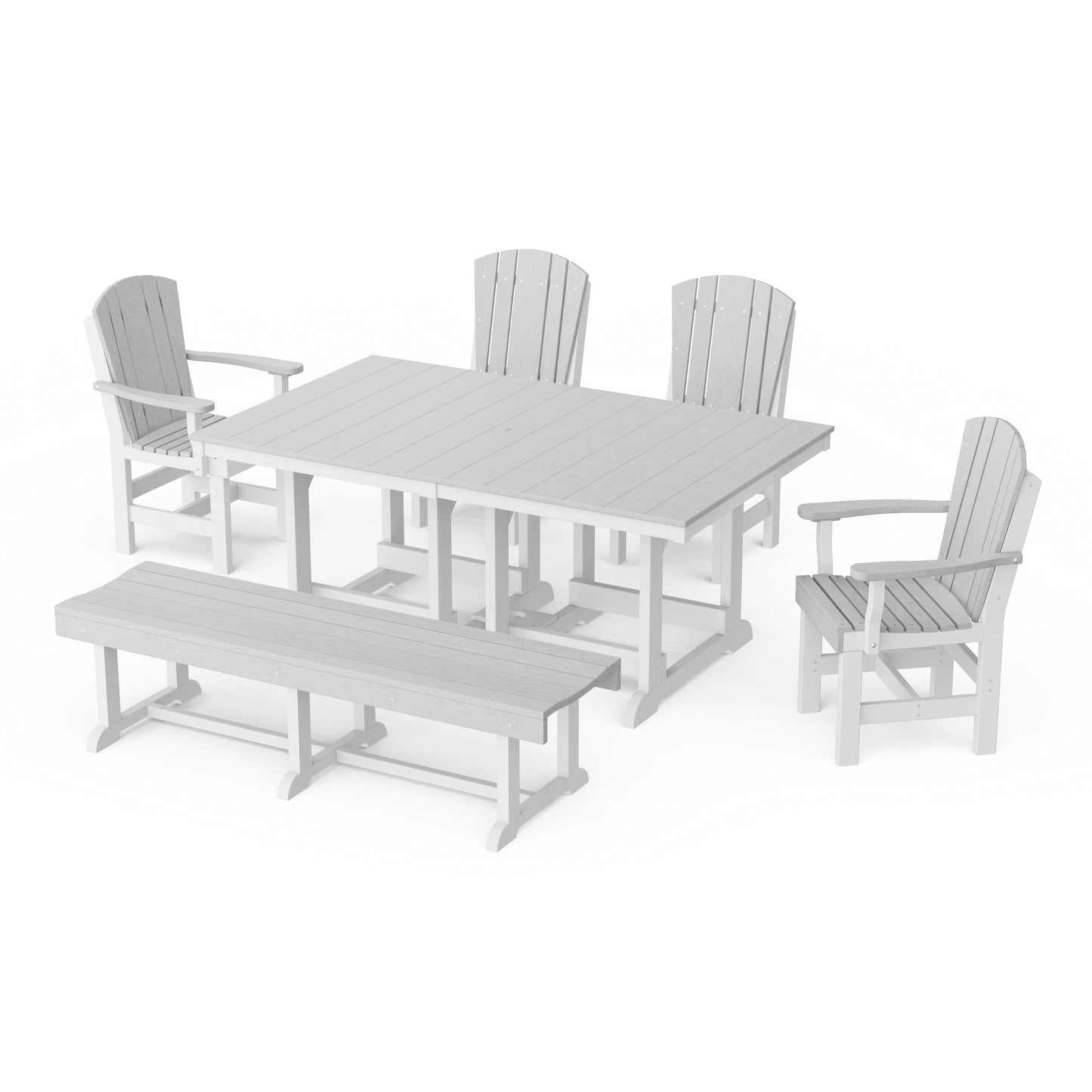 Heritage 6-Piece Rectangular Dining Set with Bench