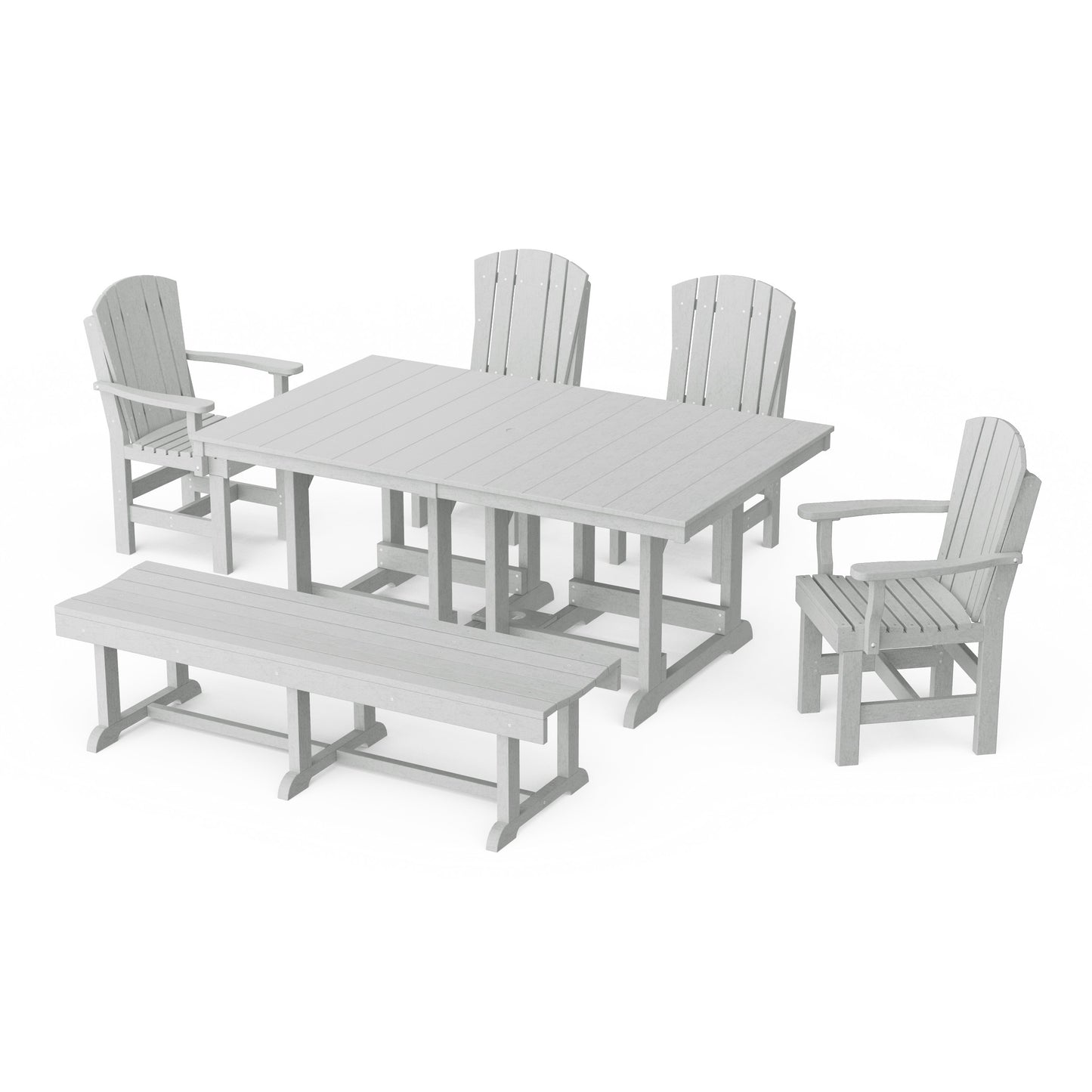 Heritage 6-Piece Rectangular Dining Set with Bench