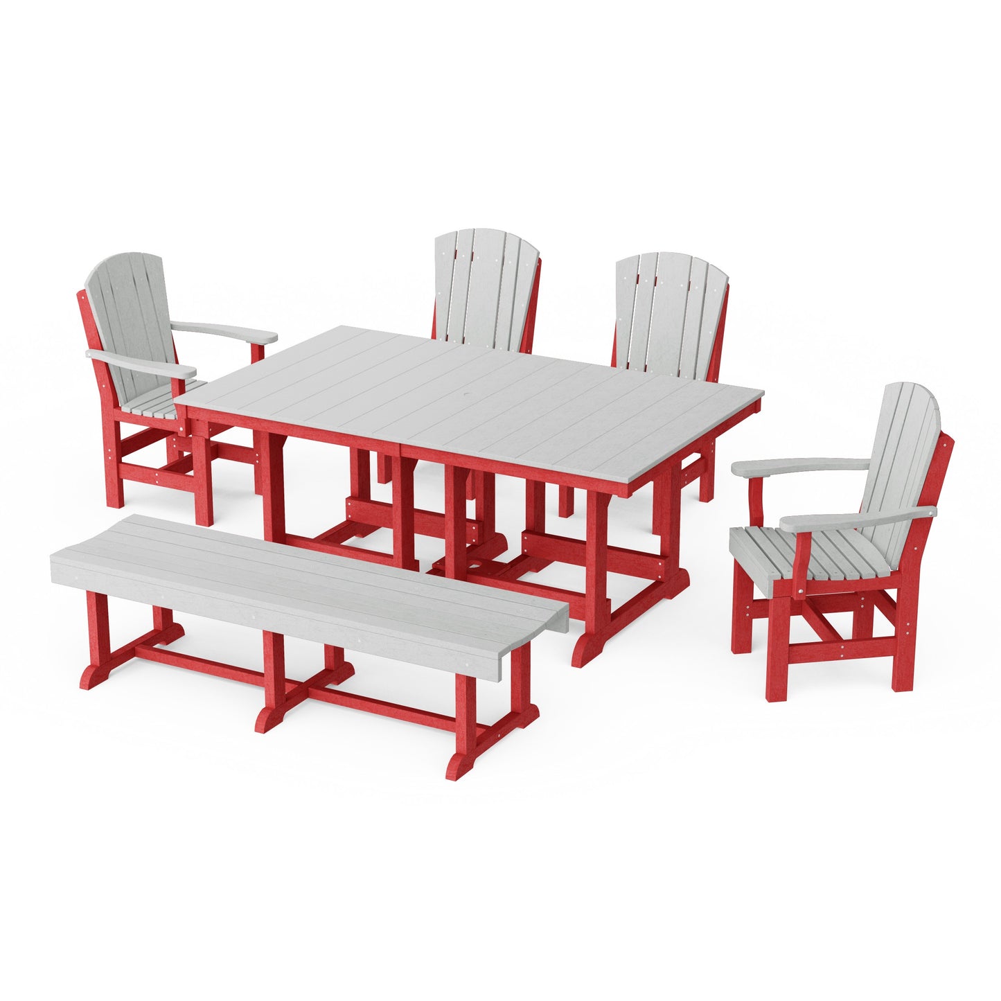 Heritage 6-Piece Rectangular Dining Set with Bench
