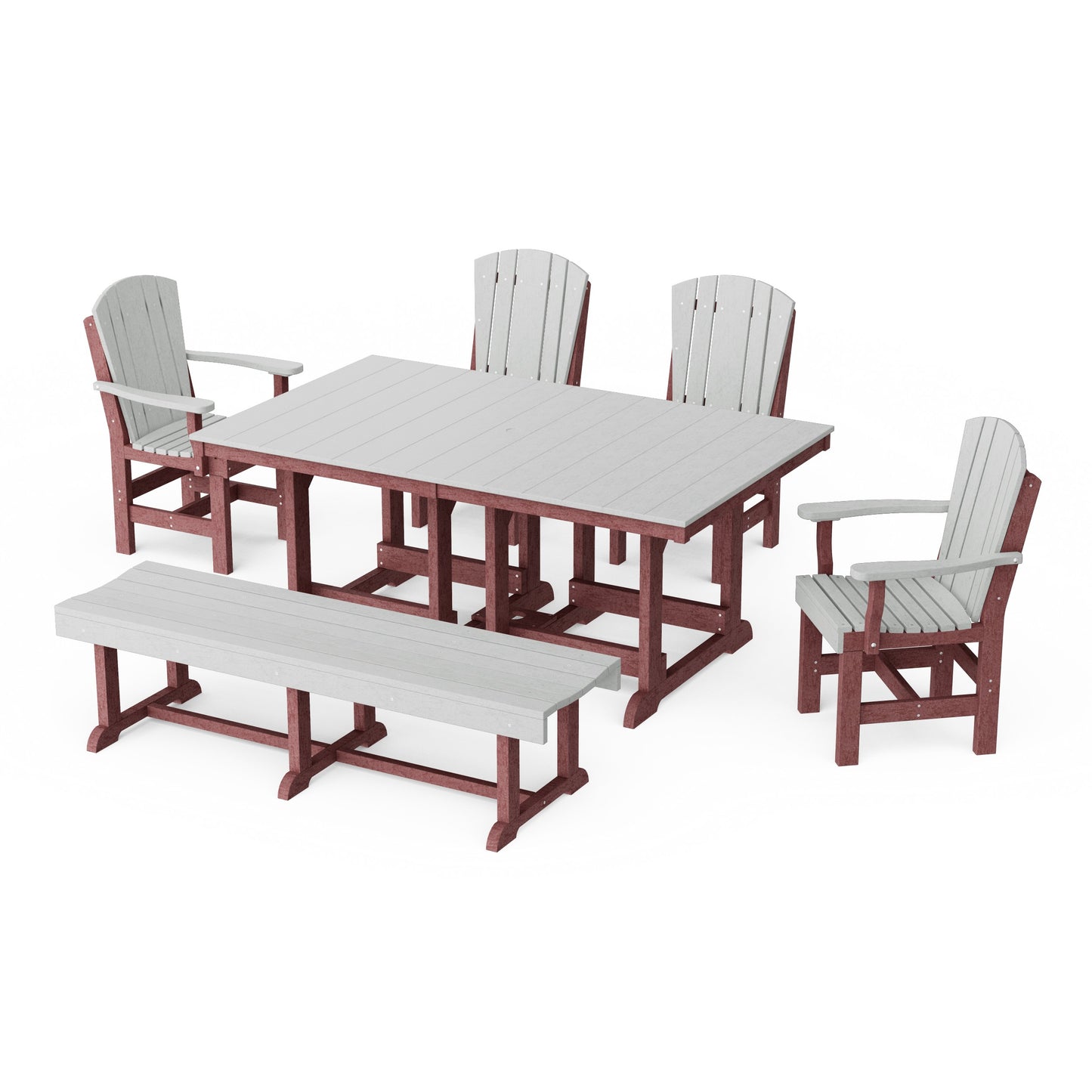 Heritage 6-Piece Rectangular Dining Set with Bench