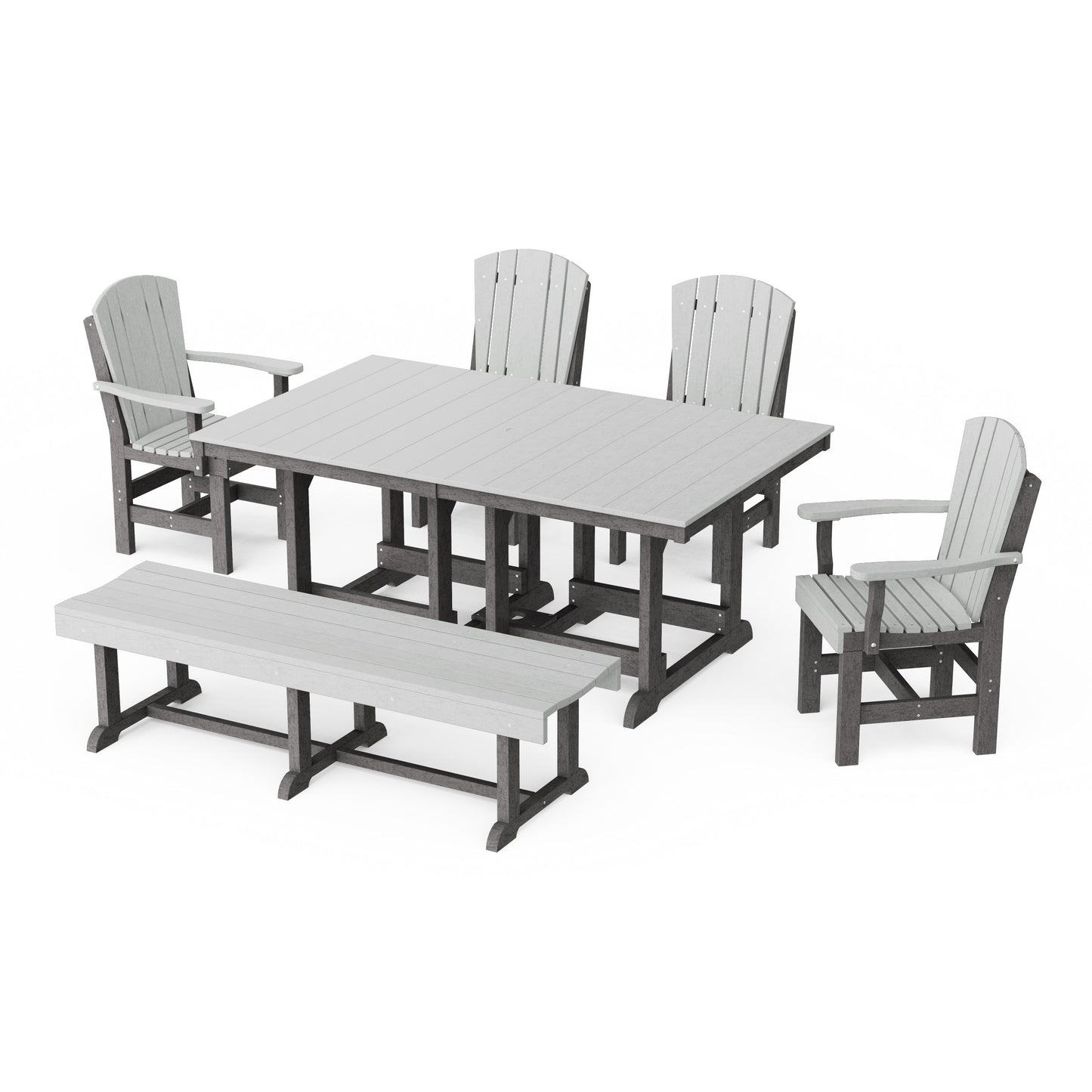 Heritage 6-Piece Rectangular Dining Set with Bench
