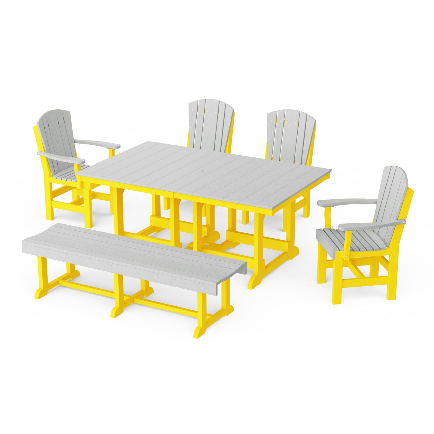 Heritage 6-Piece Rectangular Dining Set with Bench