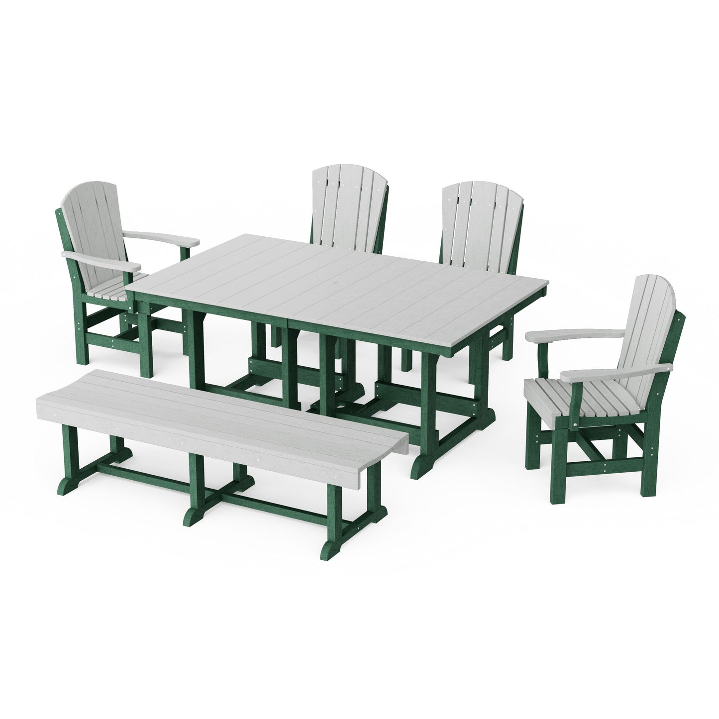 Heritage 6-Piece Rectangular Dining Set with Bench