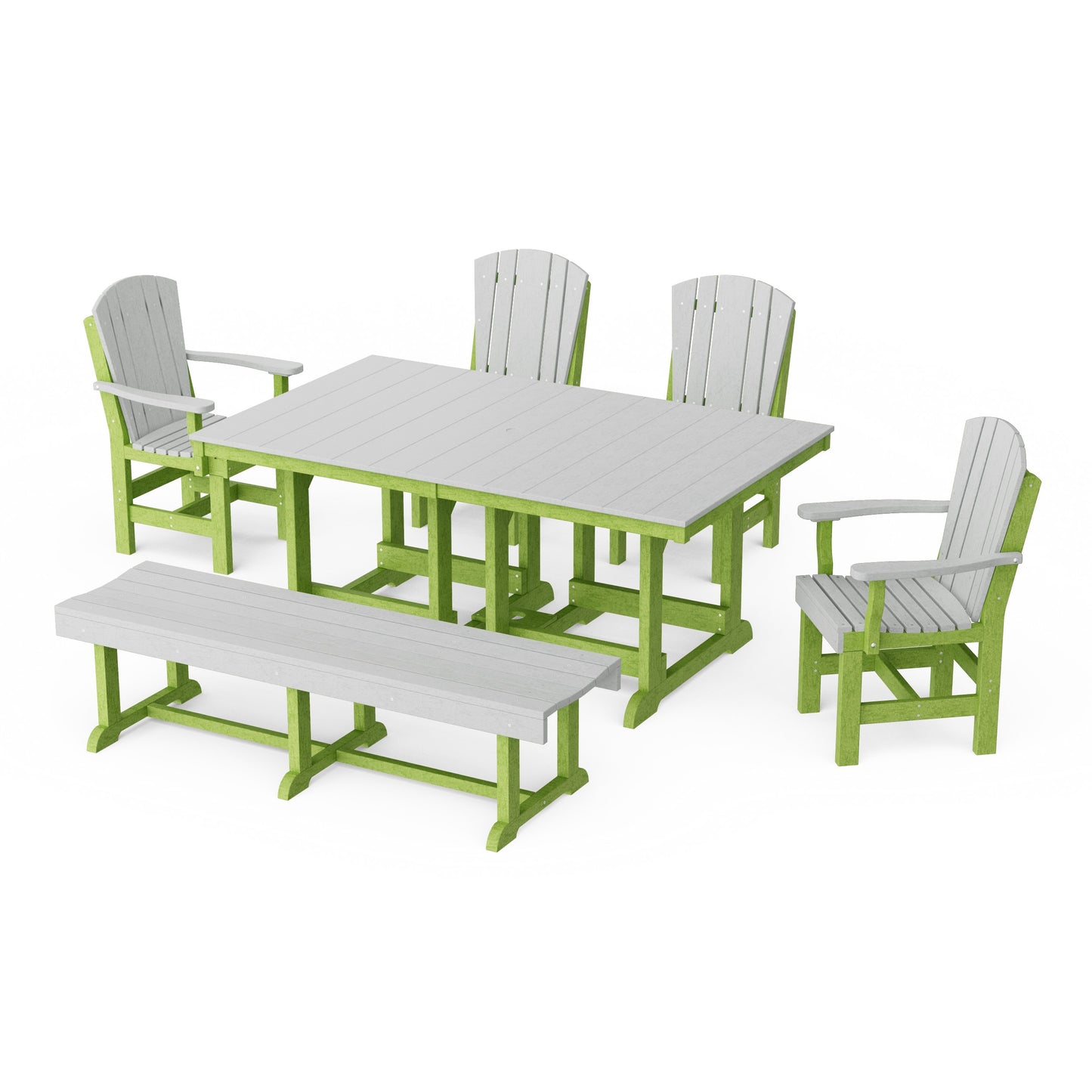 Heritage 6-Piece Rectangular Dining Set with Bench