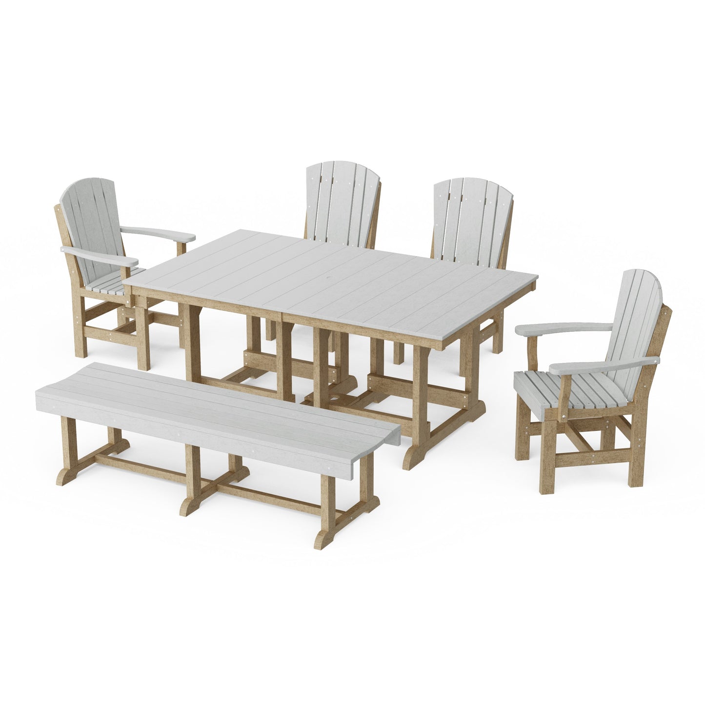 Heritage 6-Piece Rectangular Dining Set with Bench