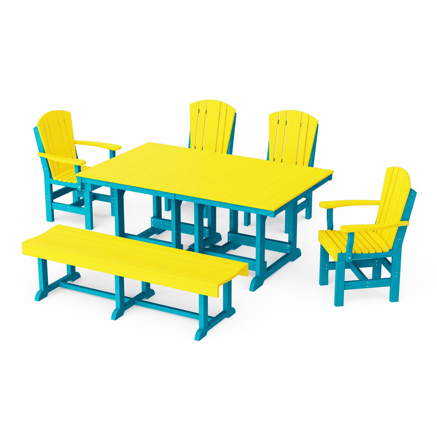 Heritage 6-Piece Rectangular Dining Set with Bench