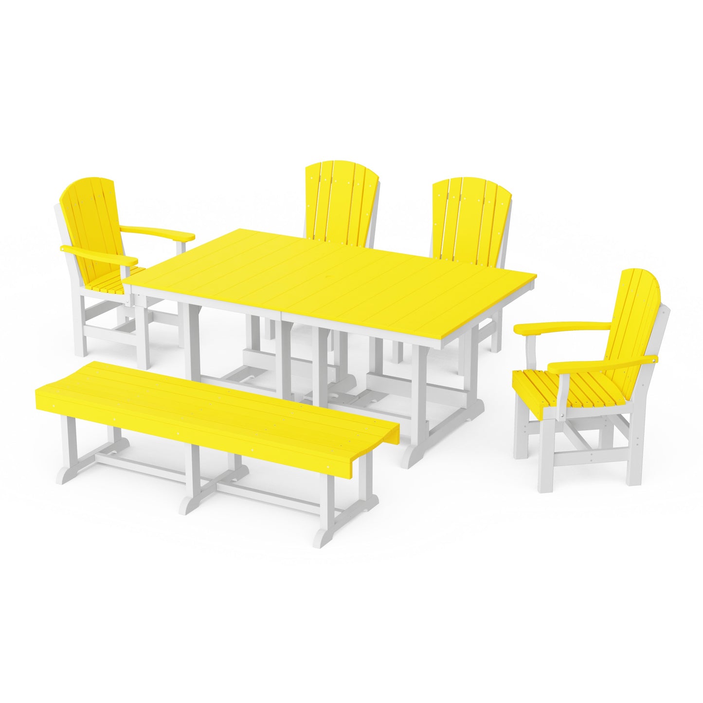 Heritage 6-Piece Rectangular Dining Set with Bench