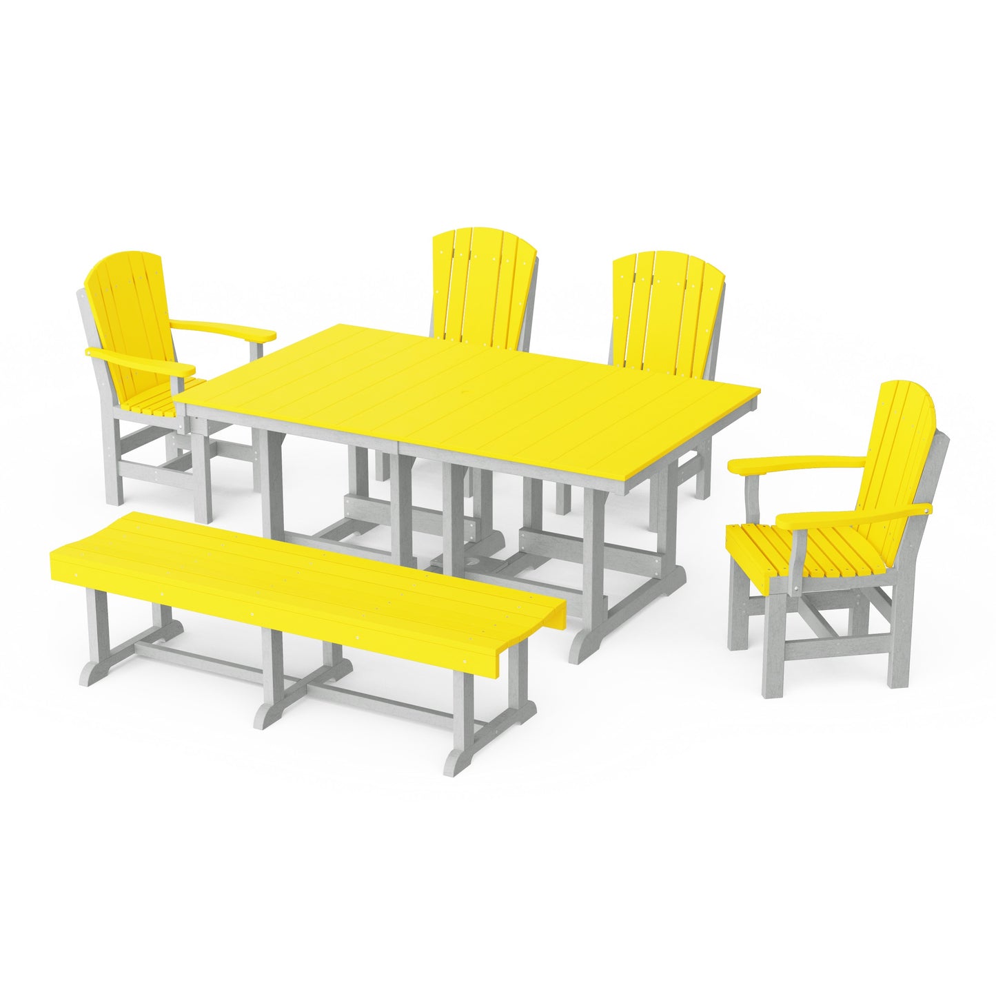 Heritage 6-Piece Rectangular Dining Set with Bench