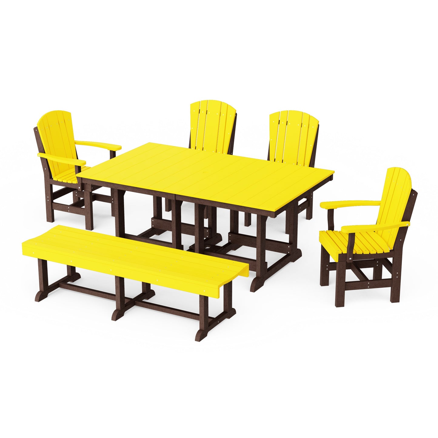 Heritage 6-Piece Rectangular Dining Set with Bench