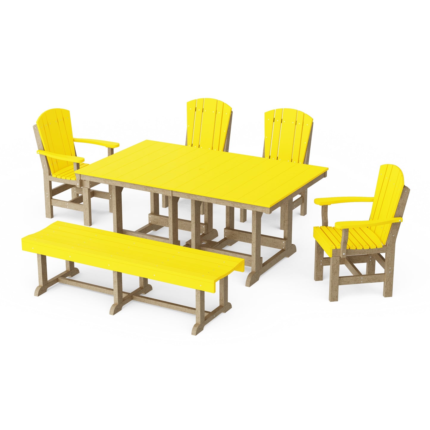 Heritage 6-Piece Rectangular Dining Set with Bench