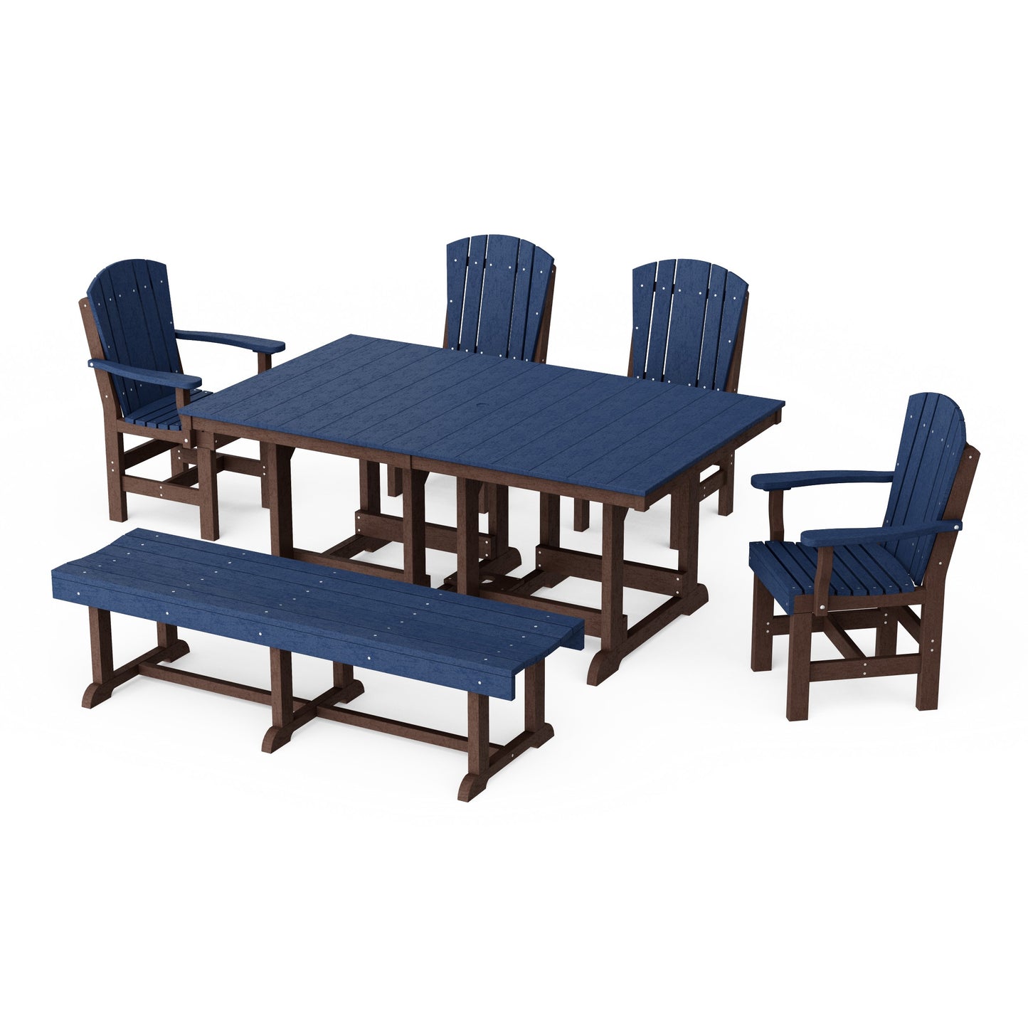 Heritage 6-Piece Rectangular Dining Set with Bench